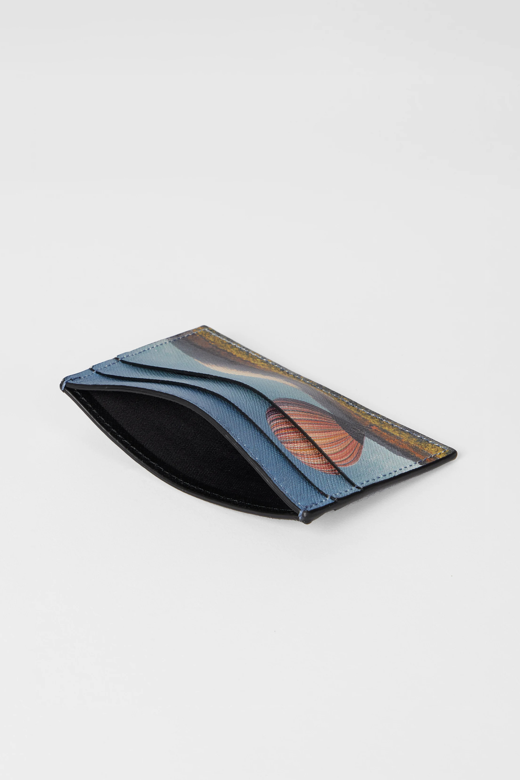 PAUL SMITH 'Signature Stripe Balloon Mount Fuji' Print Leather Card Holder