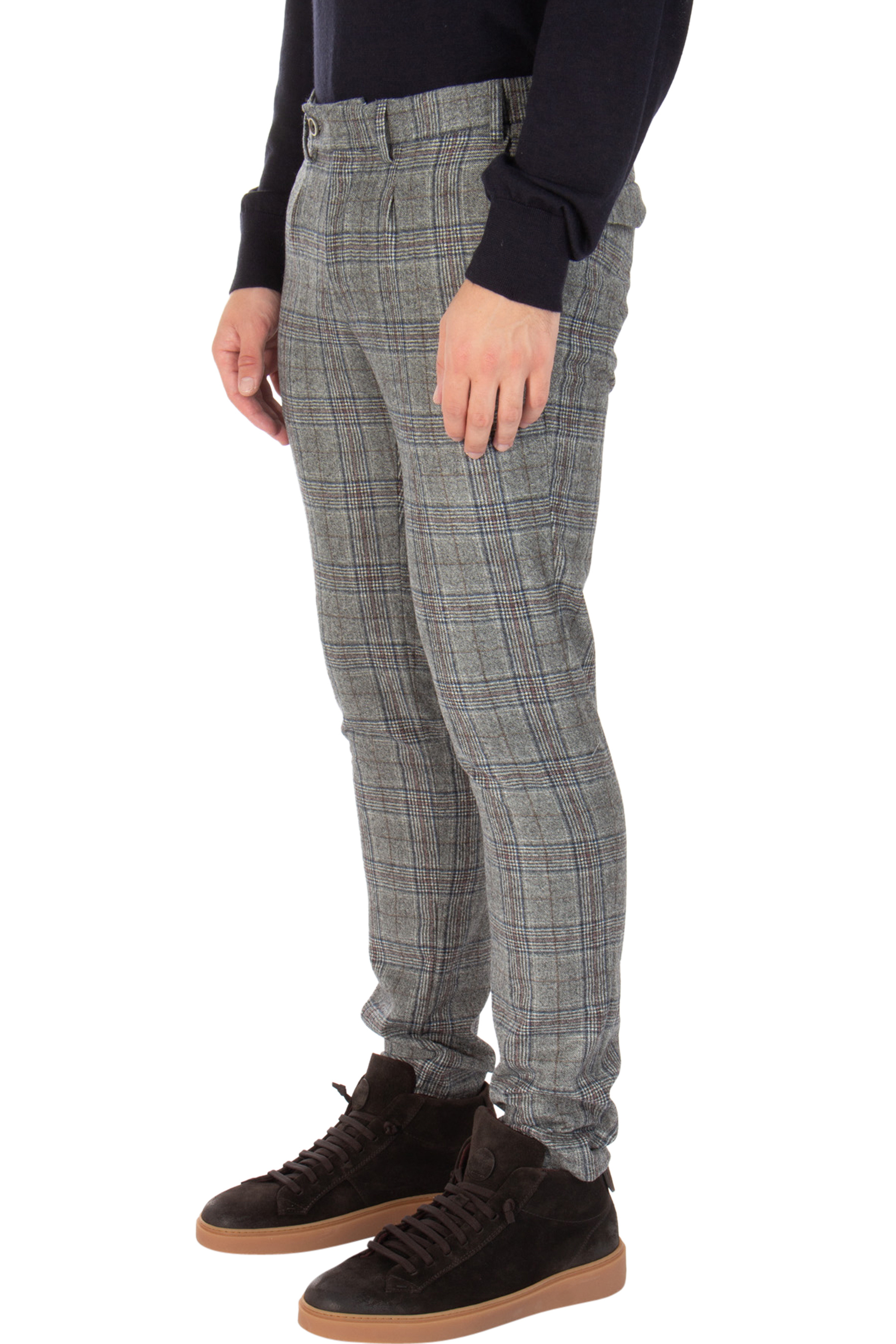 HILTL Checked Virgin Wool Flannel Pants Terzo