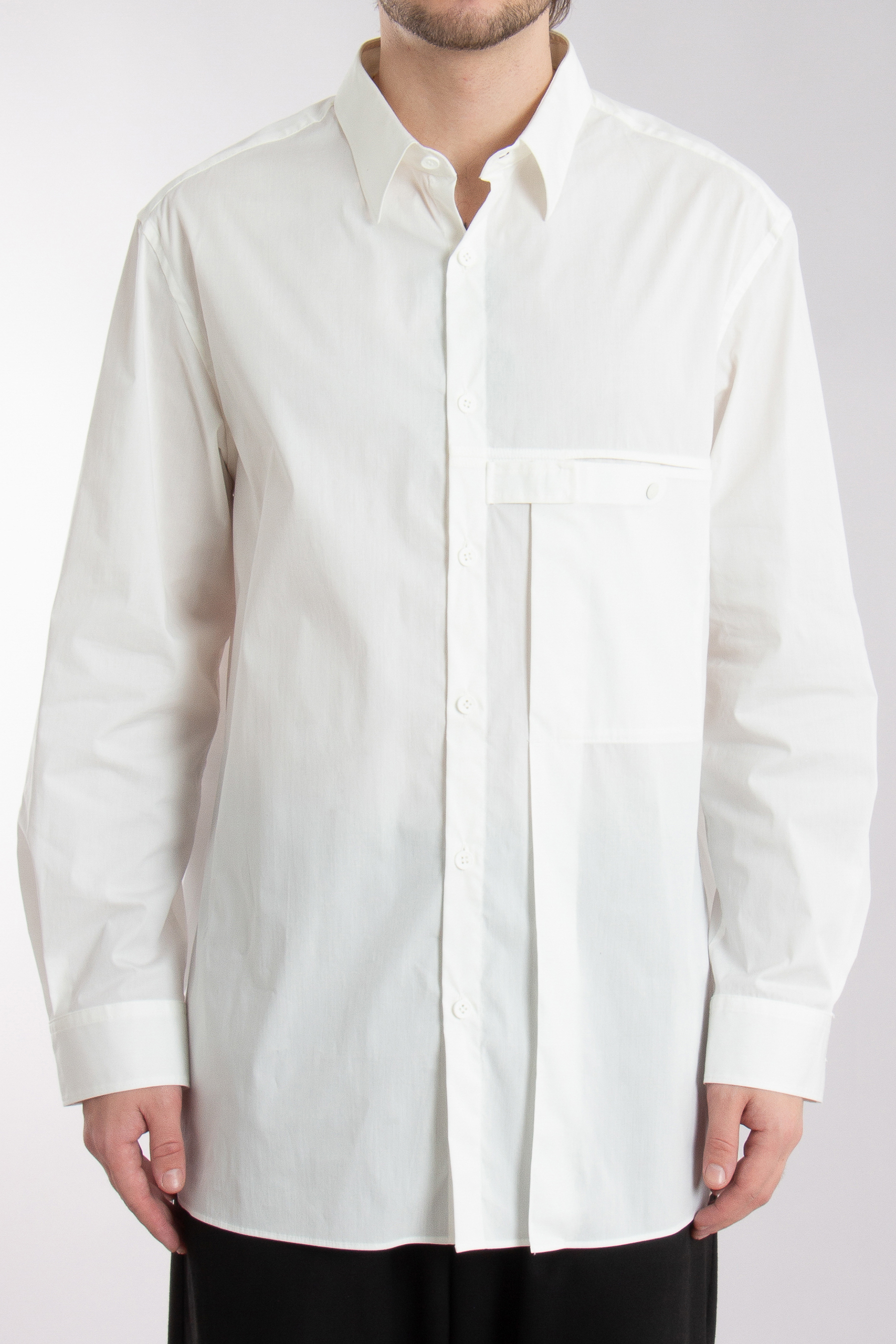 Y-3 Pleated Cotton-Nylon Stretch Shirt