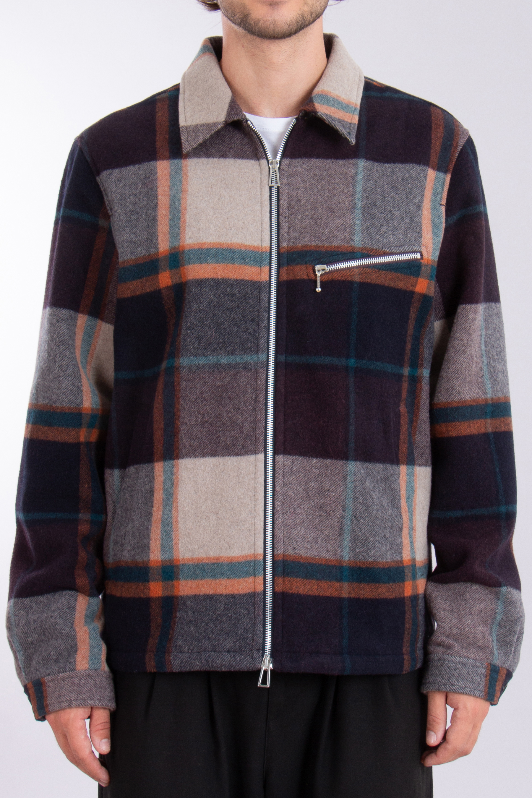 PAUL SMITH Checked Wool-Blend Harrington Jacket