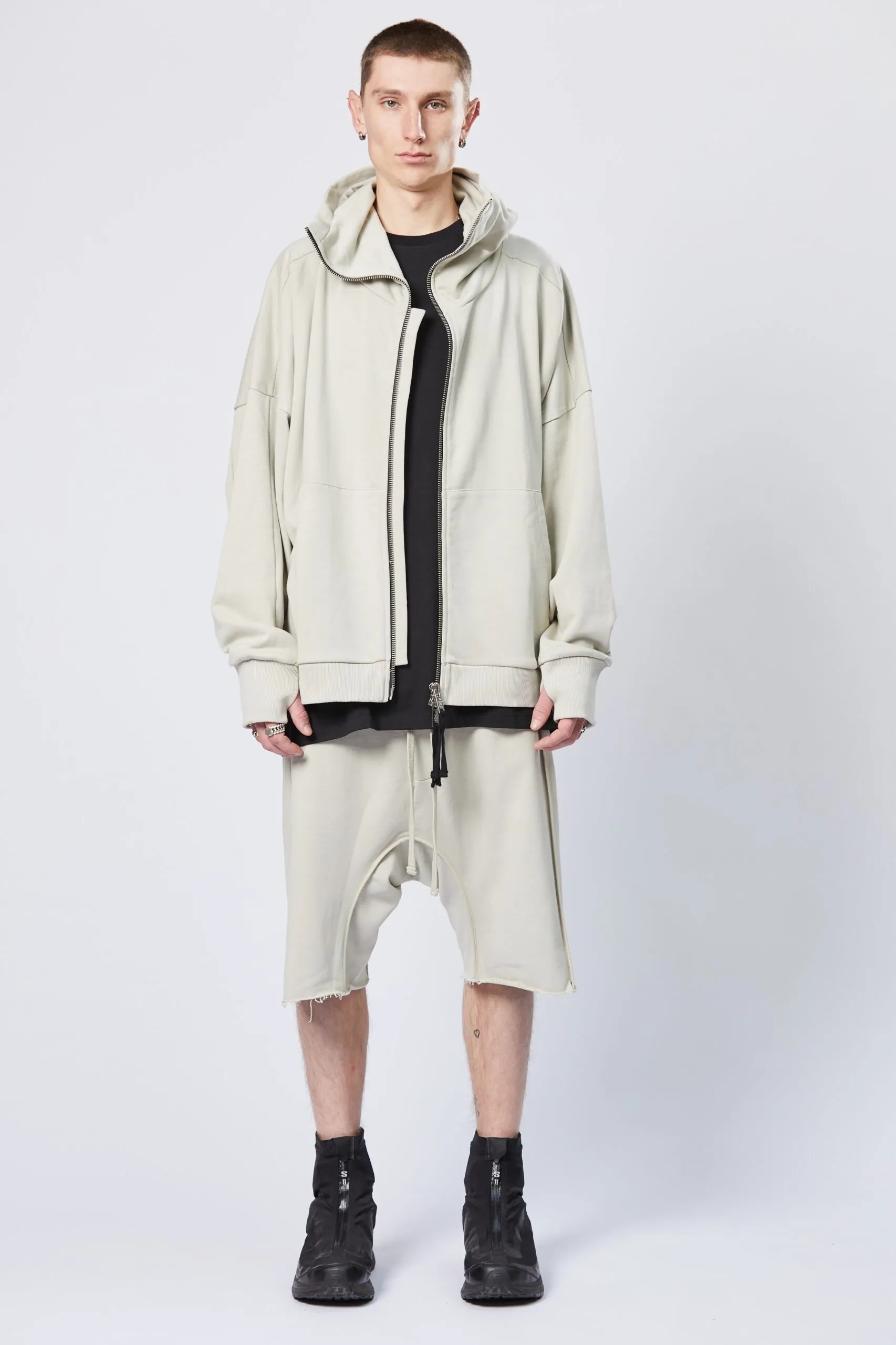 THOM KROM Cotton Stretch Zip-Hoodie 