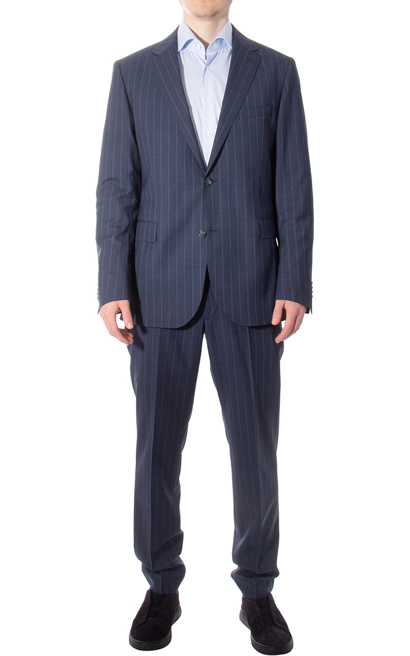 DRESSLER Striped Virgin Wool Suit Sean