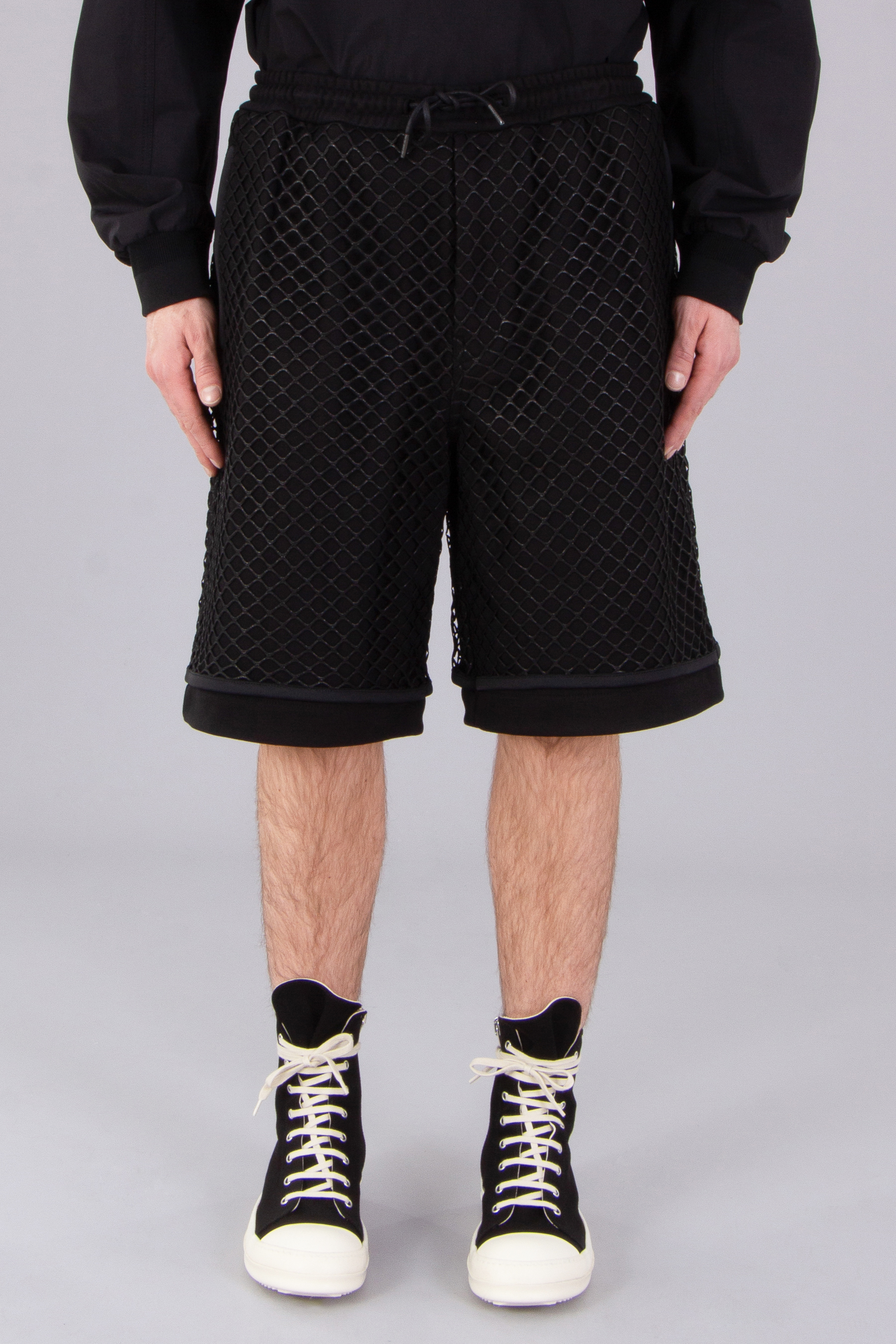 JUUN.J Wide Fit Netting Cotton Jersey Shorts