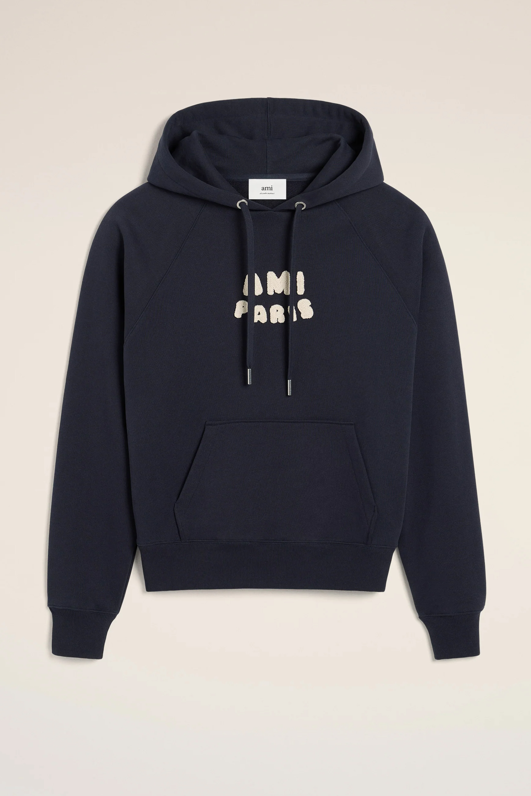 AMI PARIS Boxy Fit Organic Cotton Fleece Hoodie