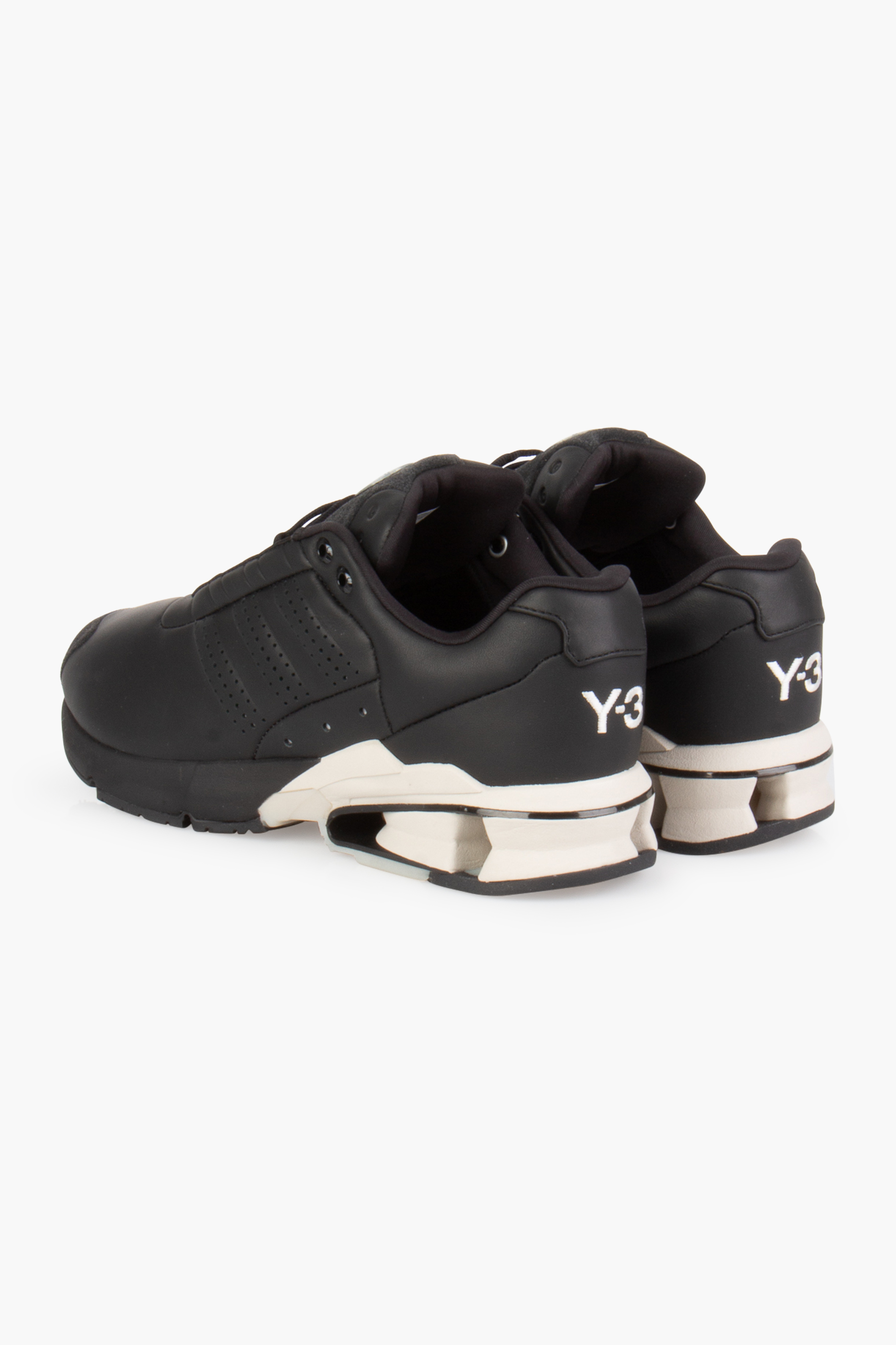 Y-3 Leather & Cashmere Suede Sneakers A3 Control