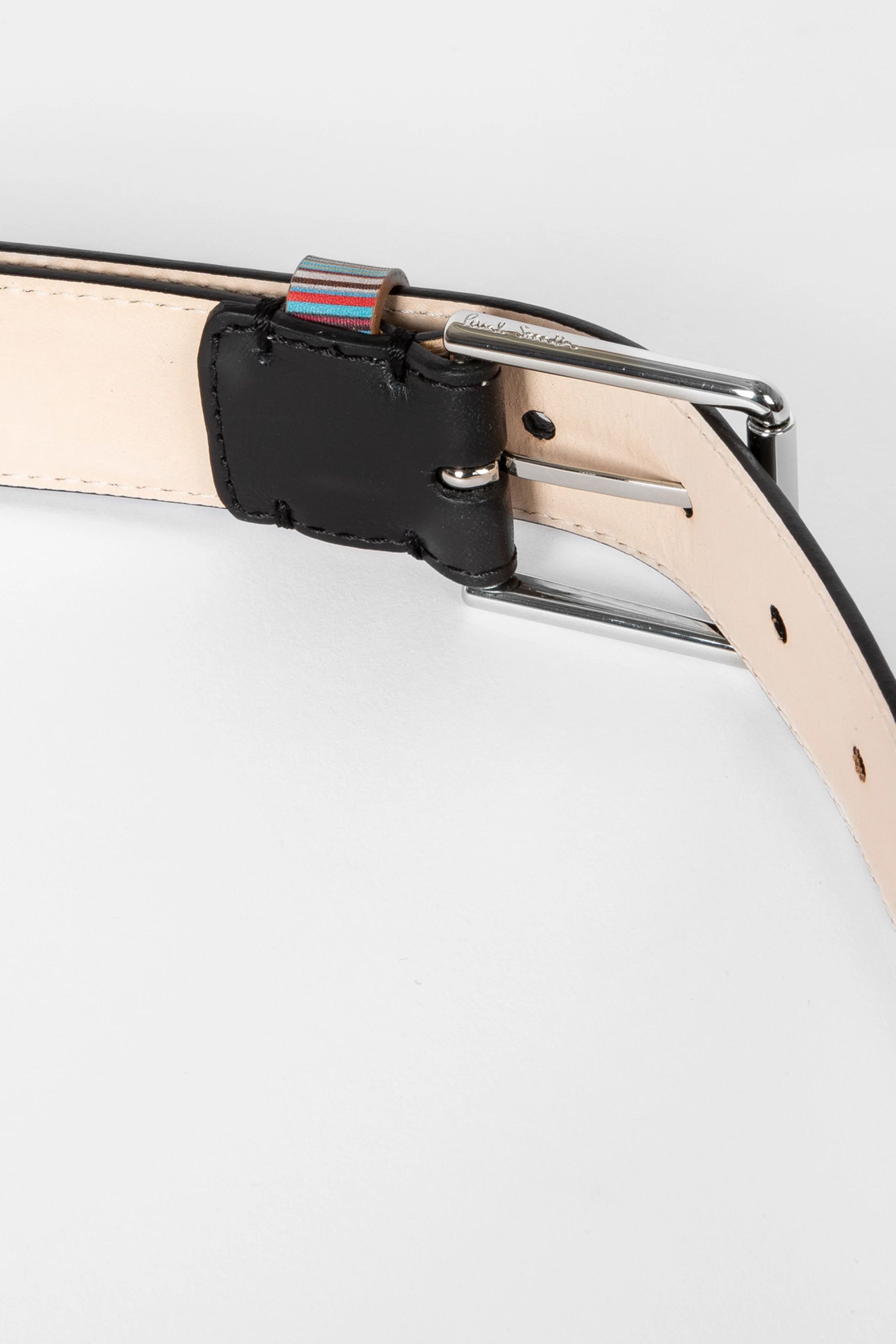 PAUL SMITH 'Signature Stripe' Keeper Leather Belt