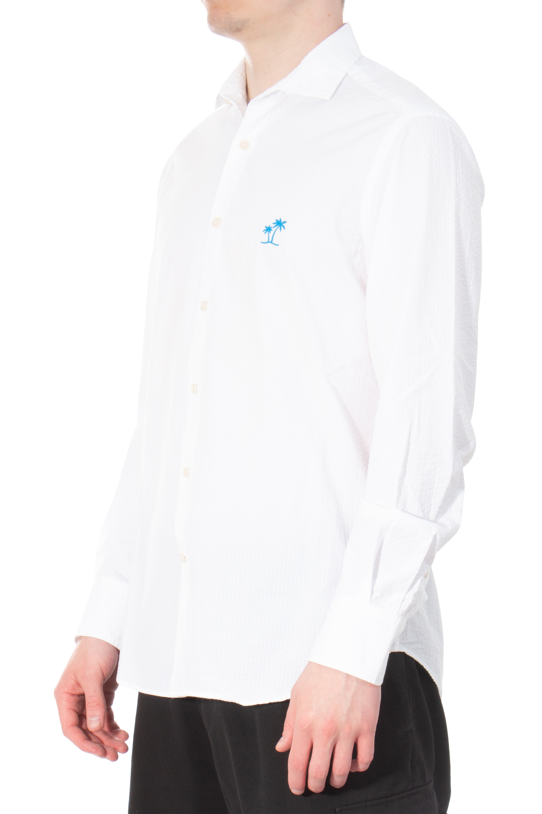 MC 2 SAINT BARTH Embroidered Seersucker Shirt