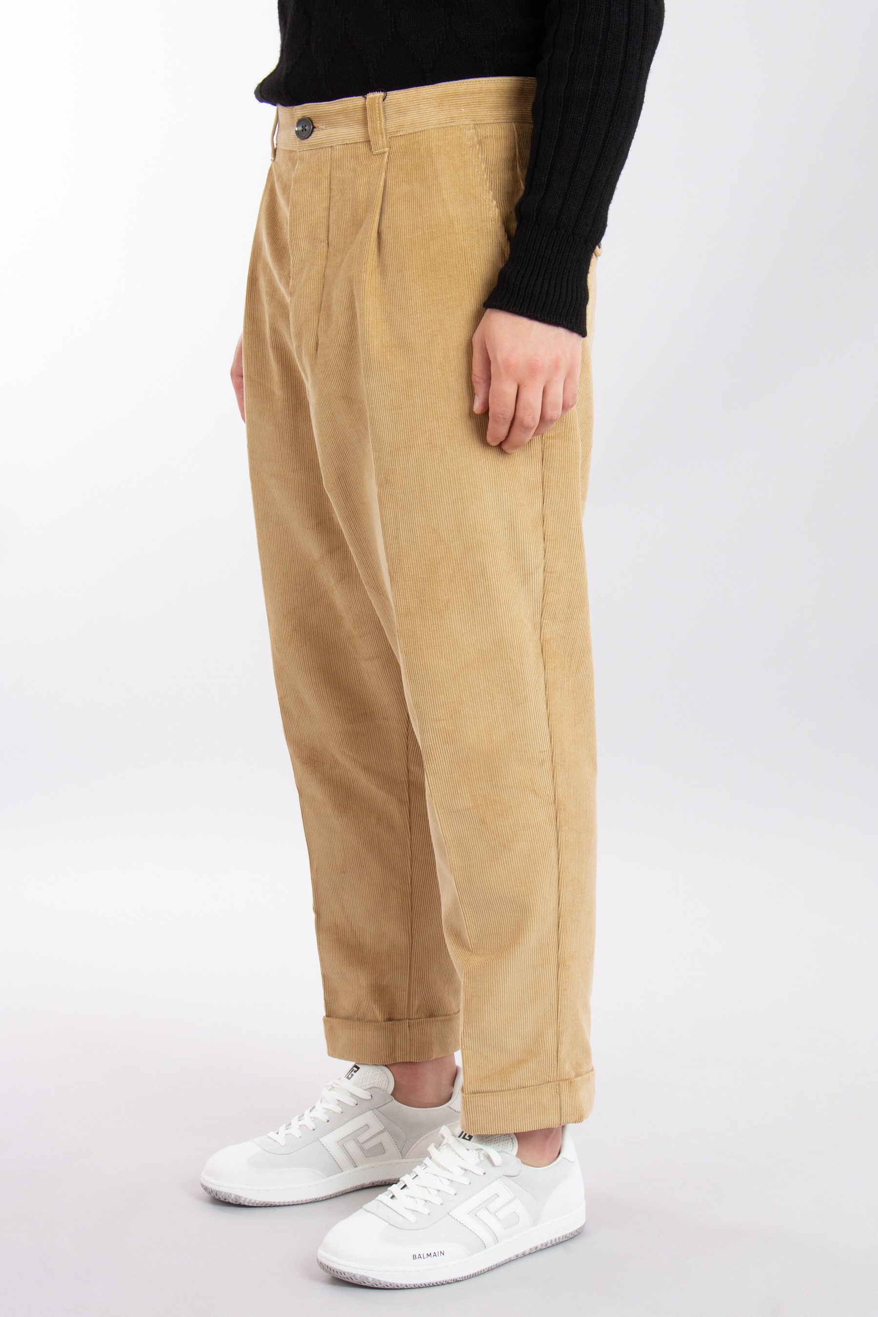 AMI PARIS Oversized Carrot Fit Cotton Corduroy Pants