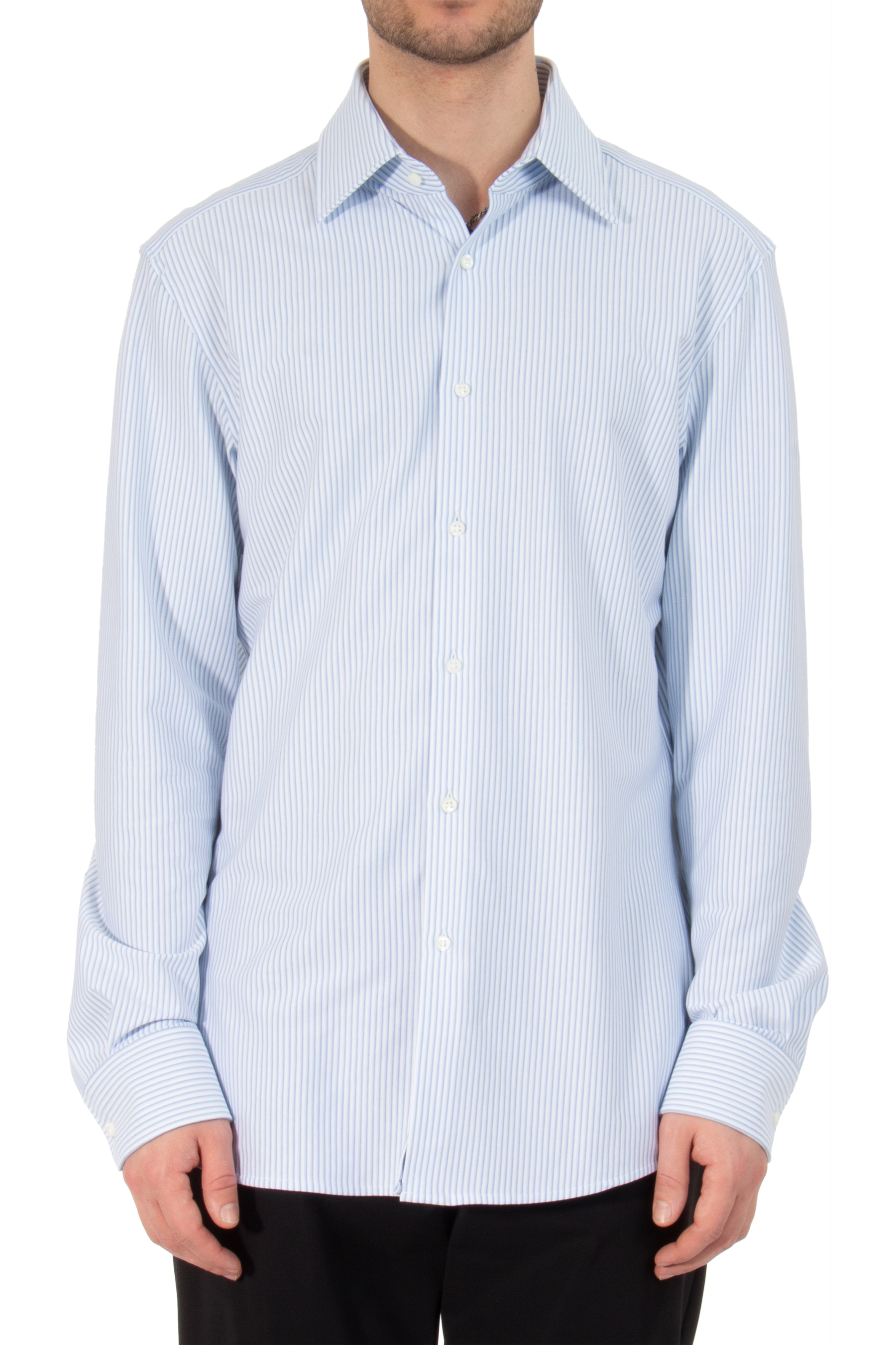 BOSS Striped Cotton Blend Stretch Shirt L-Hays