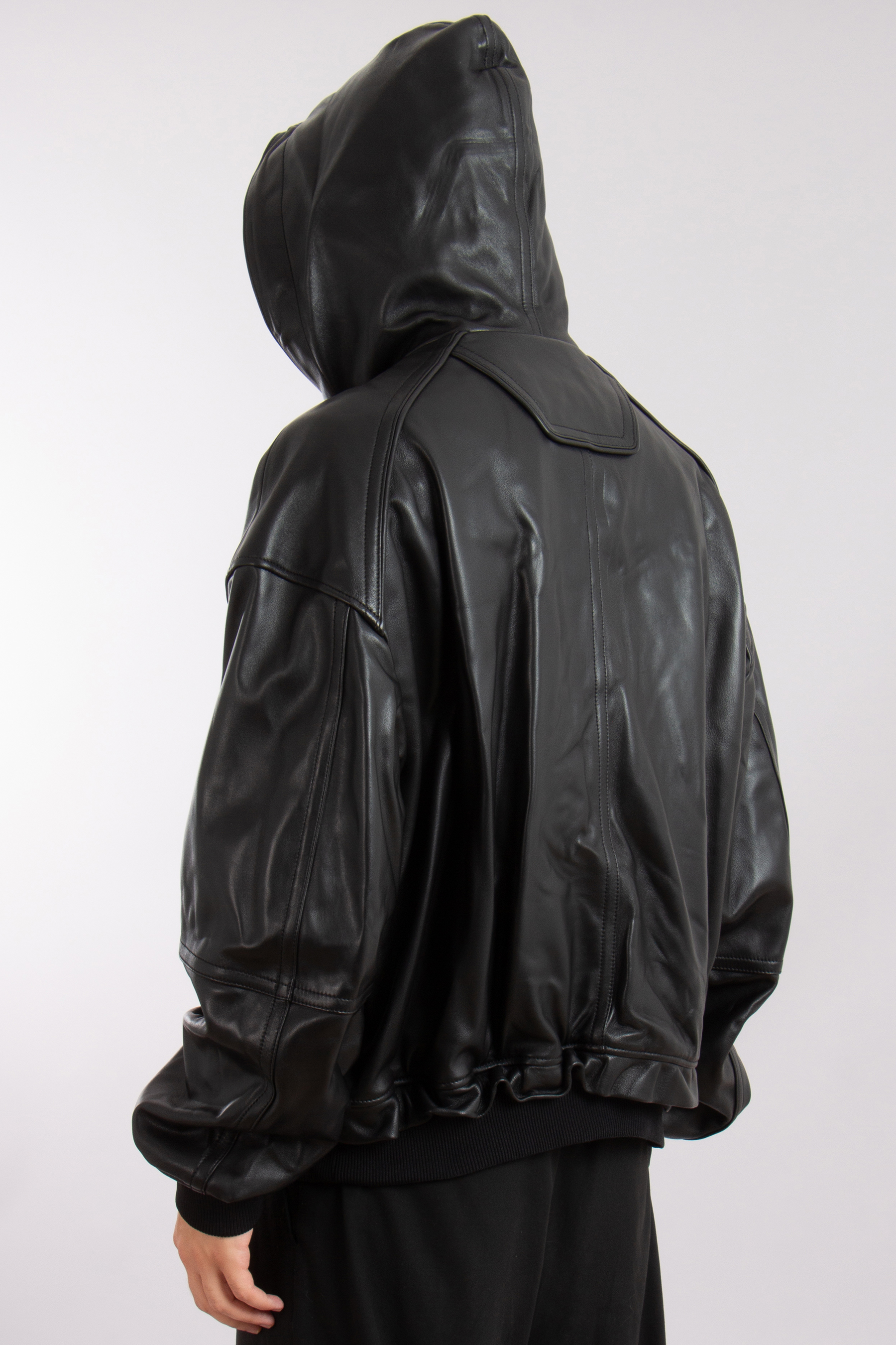 JUUN.J Hooded Sheep Leather Jacket