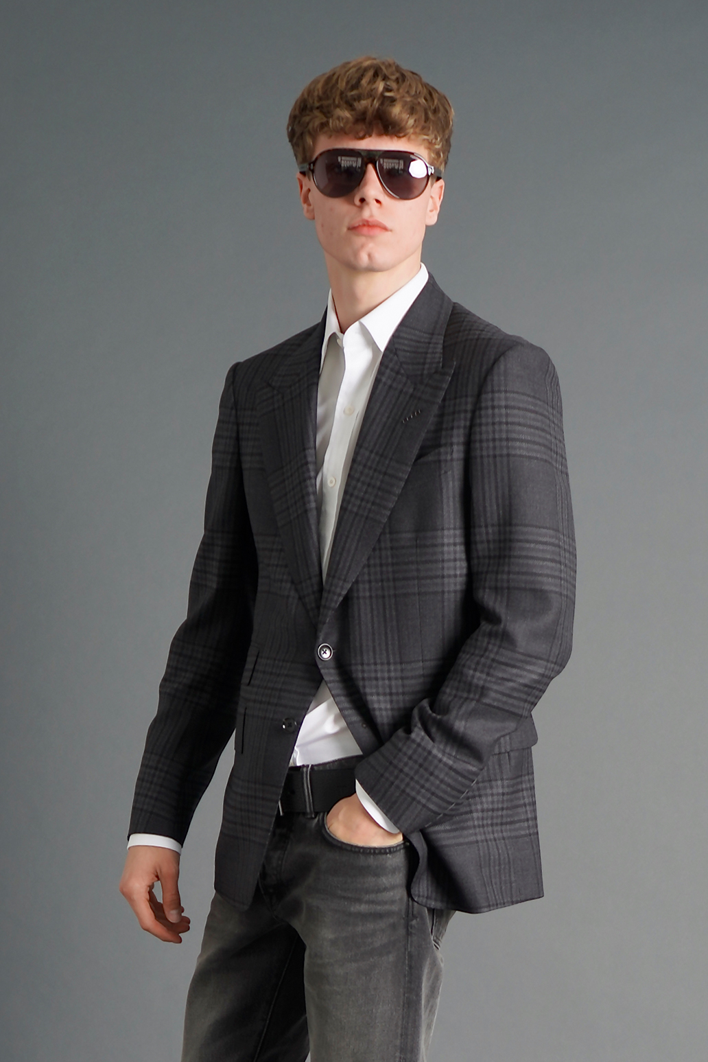 TOM FORD Checked Wool Jacket Shelton 