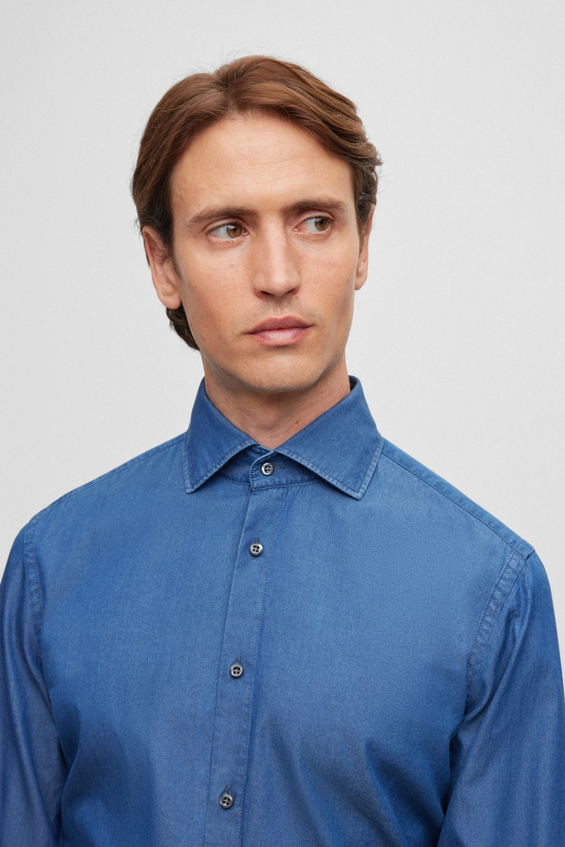 BOSS Slim Fit Cotton Denim Shirt L-Hays