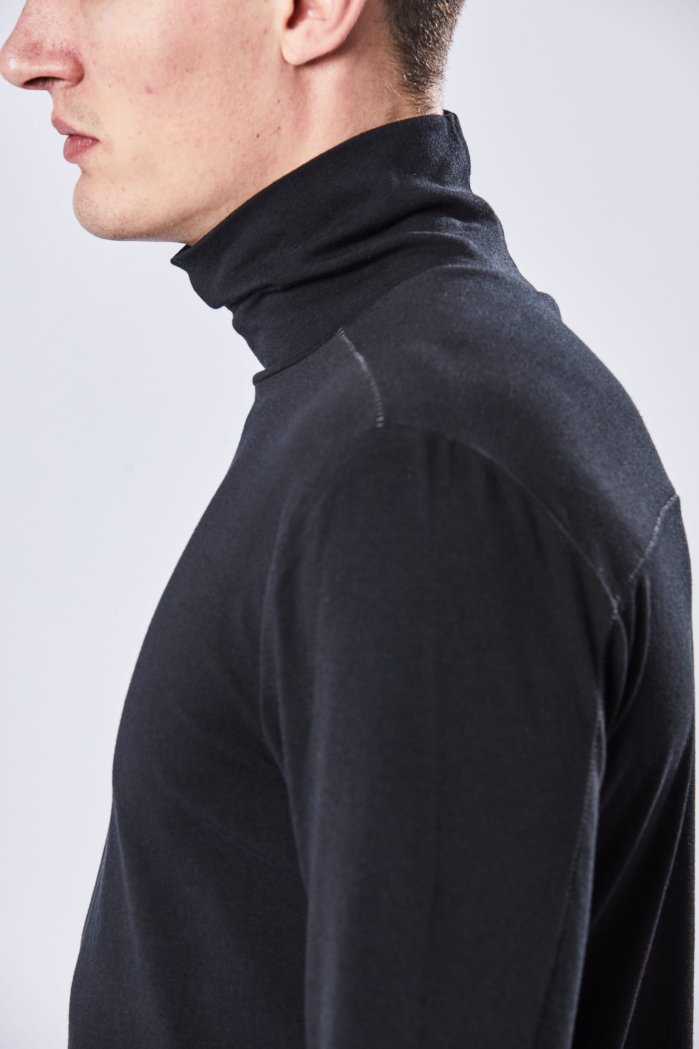 THOM KROM Long Sleeve Cotton Modal Jersey Turtleneck 