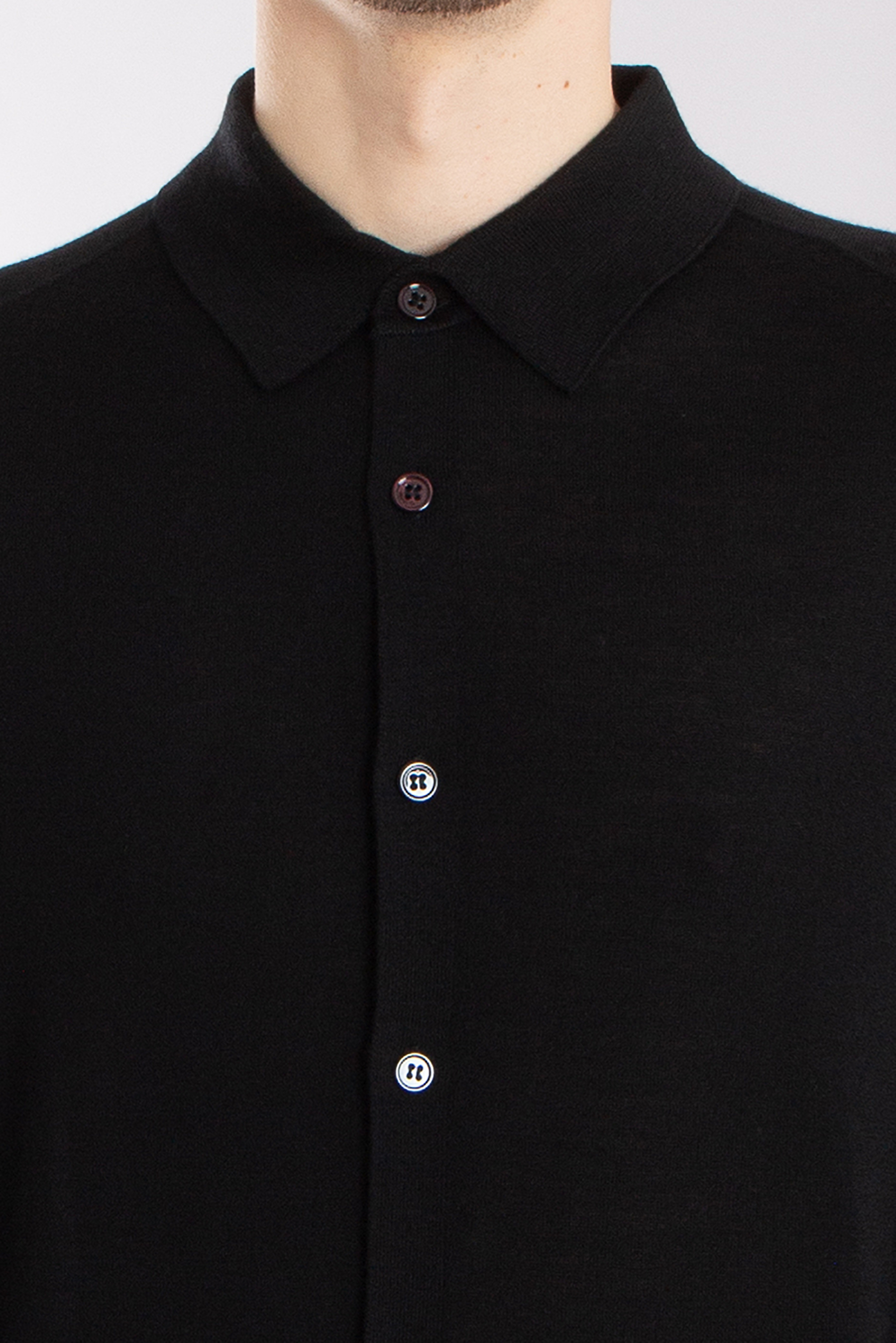 MIENTUS BERLIN Extrafine Wool-Silk-Cashmere Blend Knit Shirt