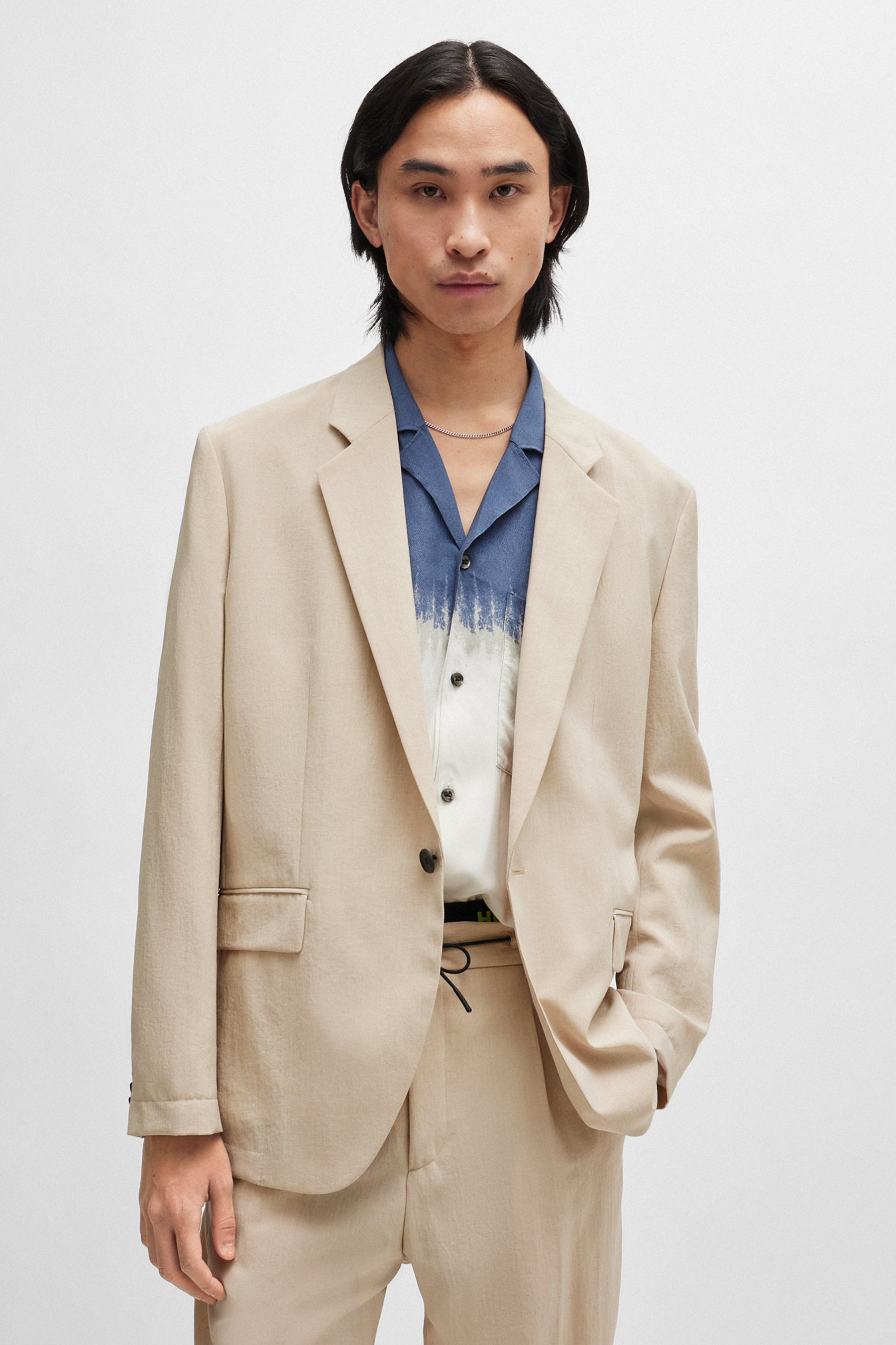 HUGO Modern-Fit Linen Optic Jacket Kris