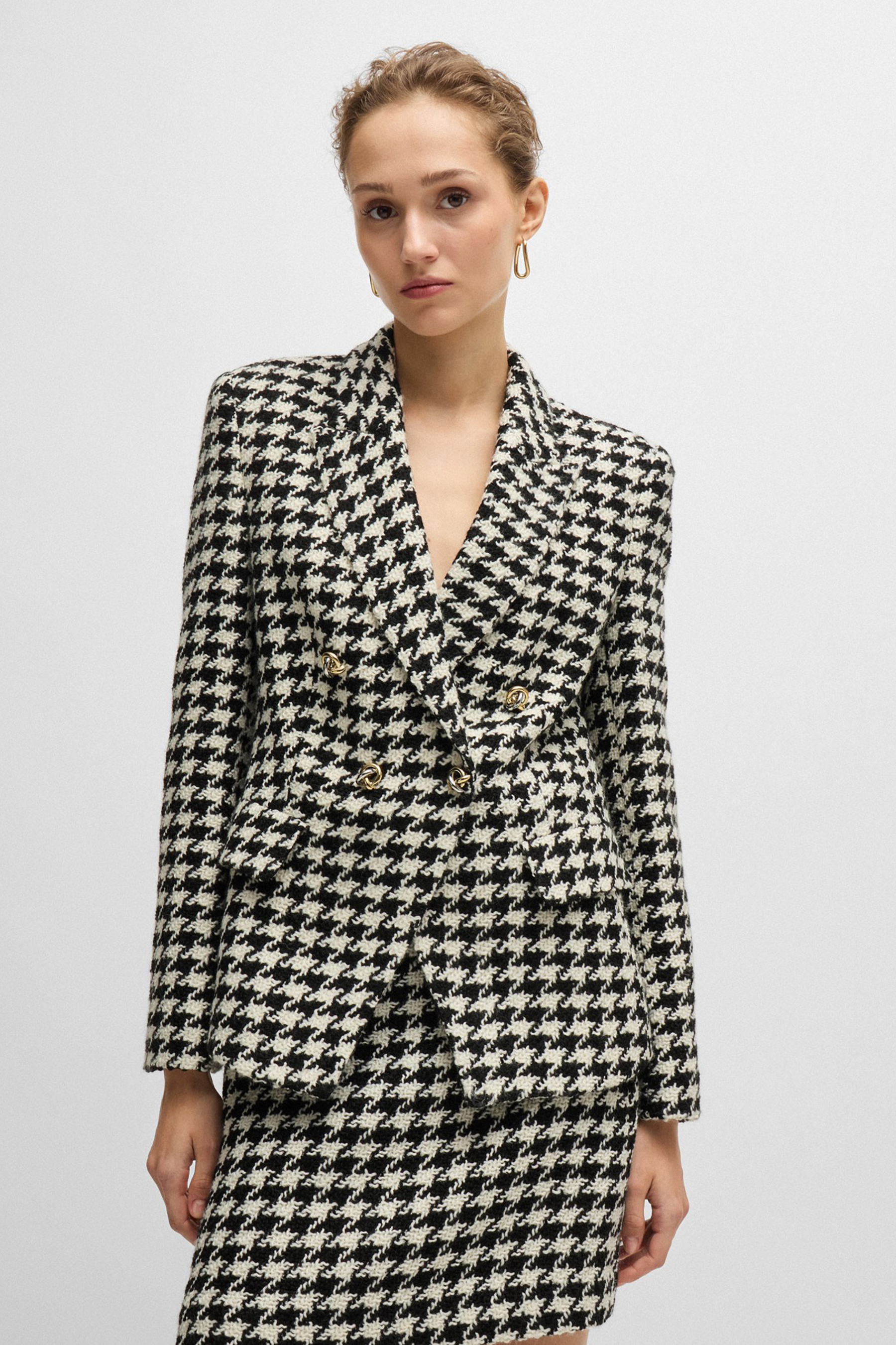 BOSS Houndstooth Wool Blend Blazer Jia