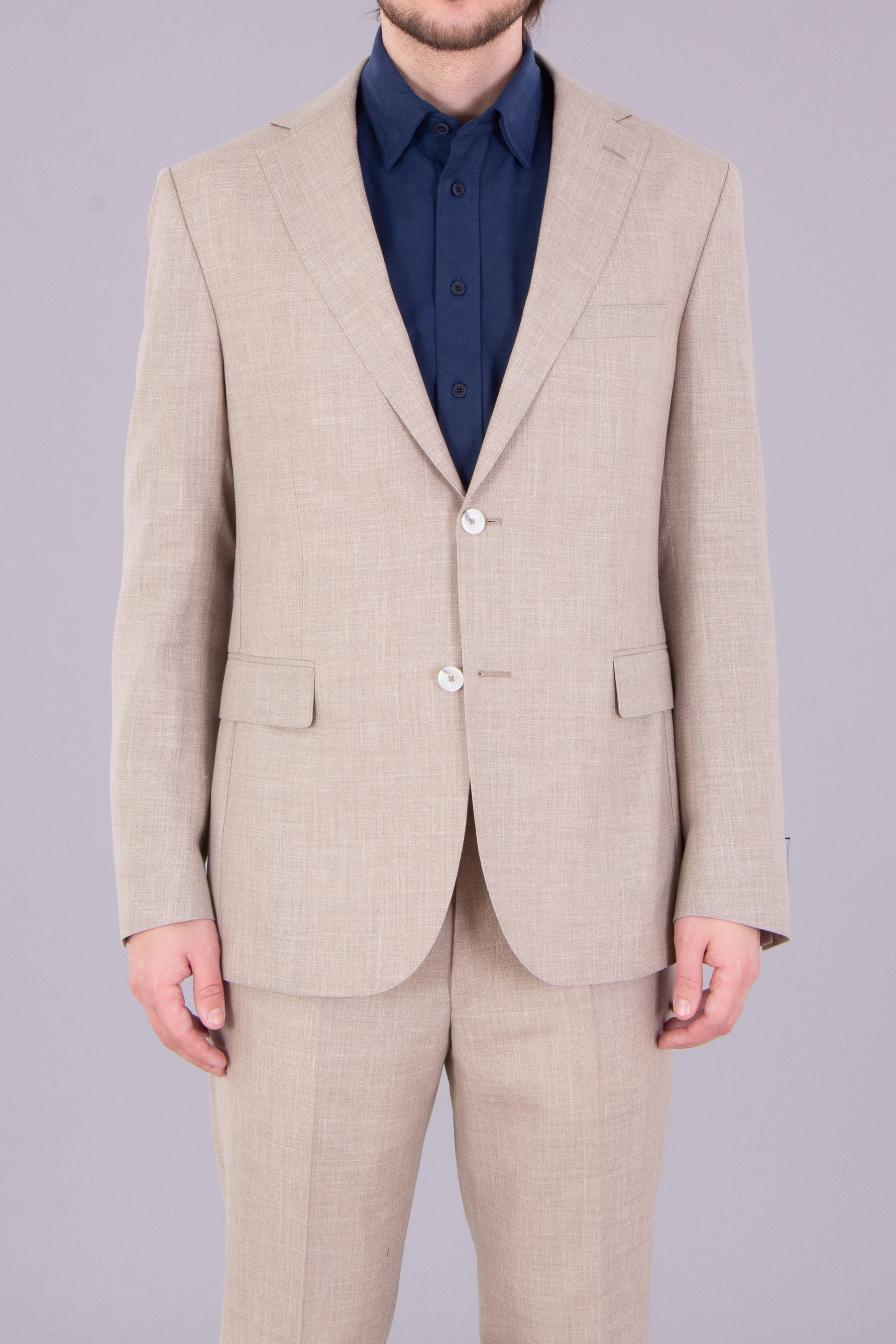 DRESSLER Regular Fit Summertime Wool-Silk-Linen Blend Suit Sean