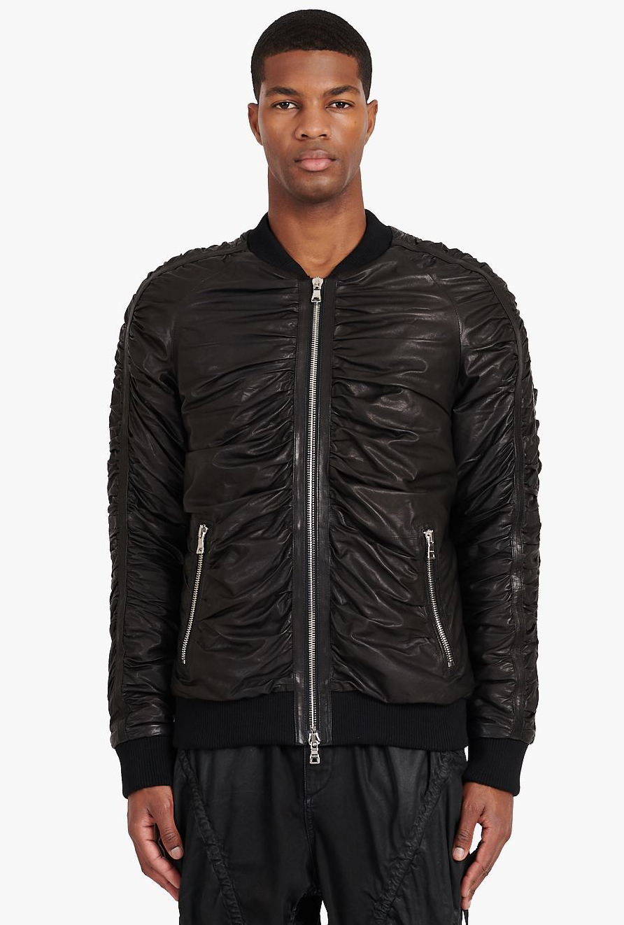 BALMAIN Leather Bomber Jacket