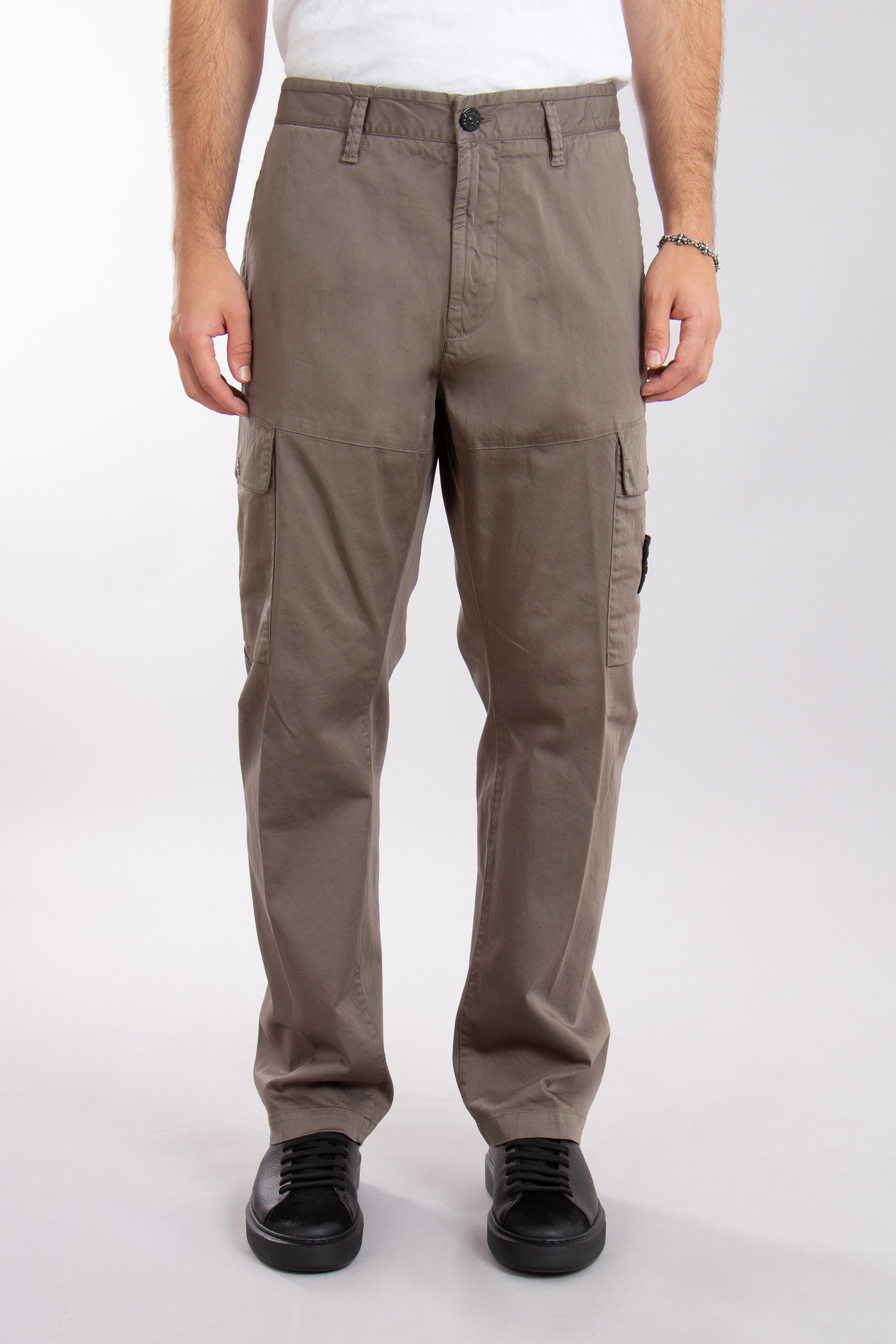 STONE ISLAND Organic Cotton Satin Stretch Cargo Pants