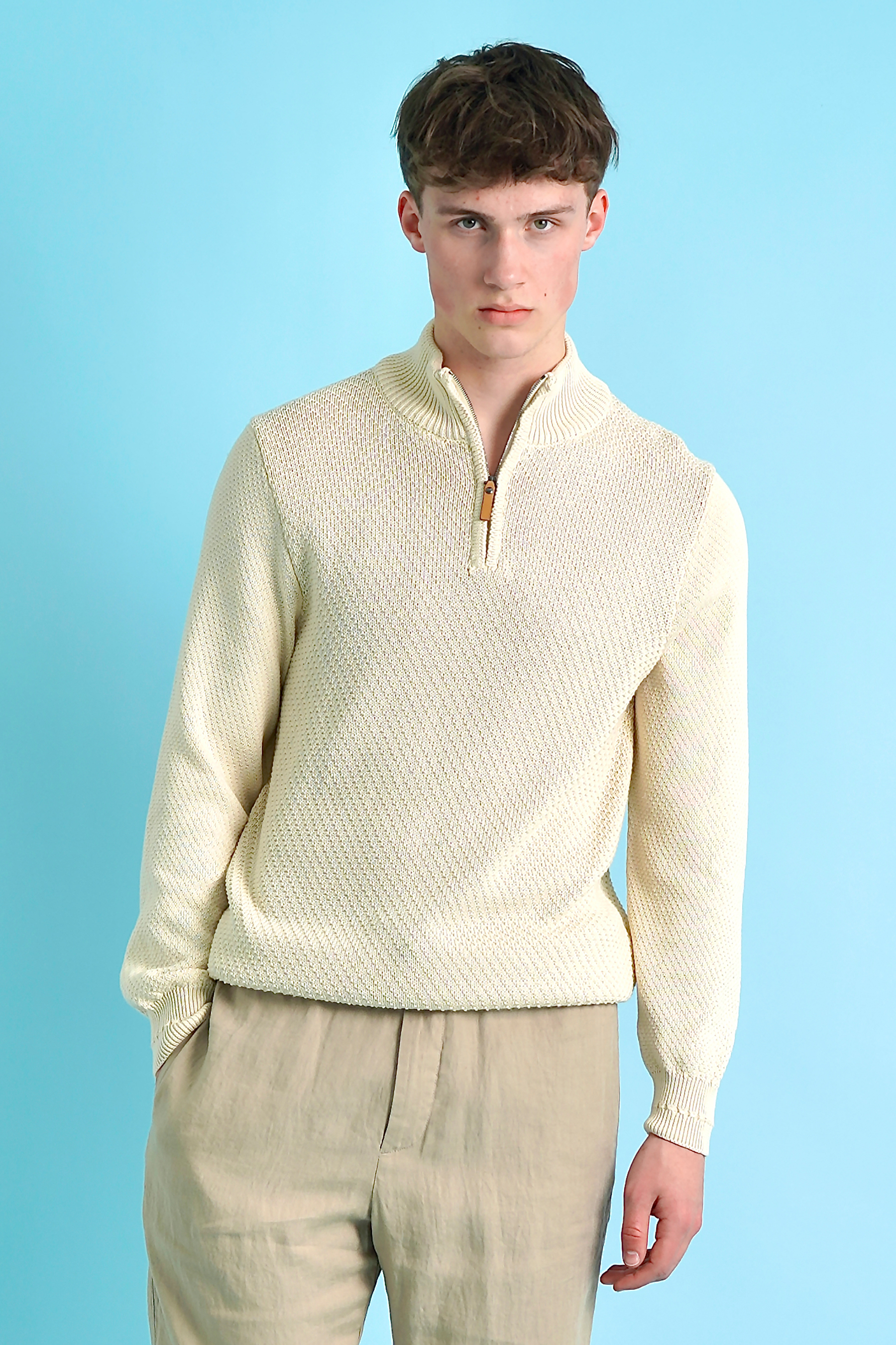 CANALI Structured Cotton Knit Sweater