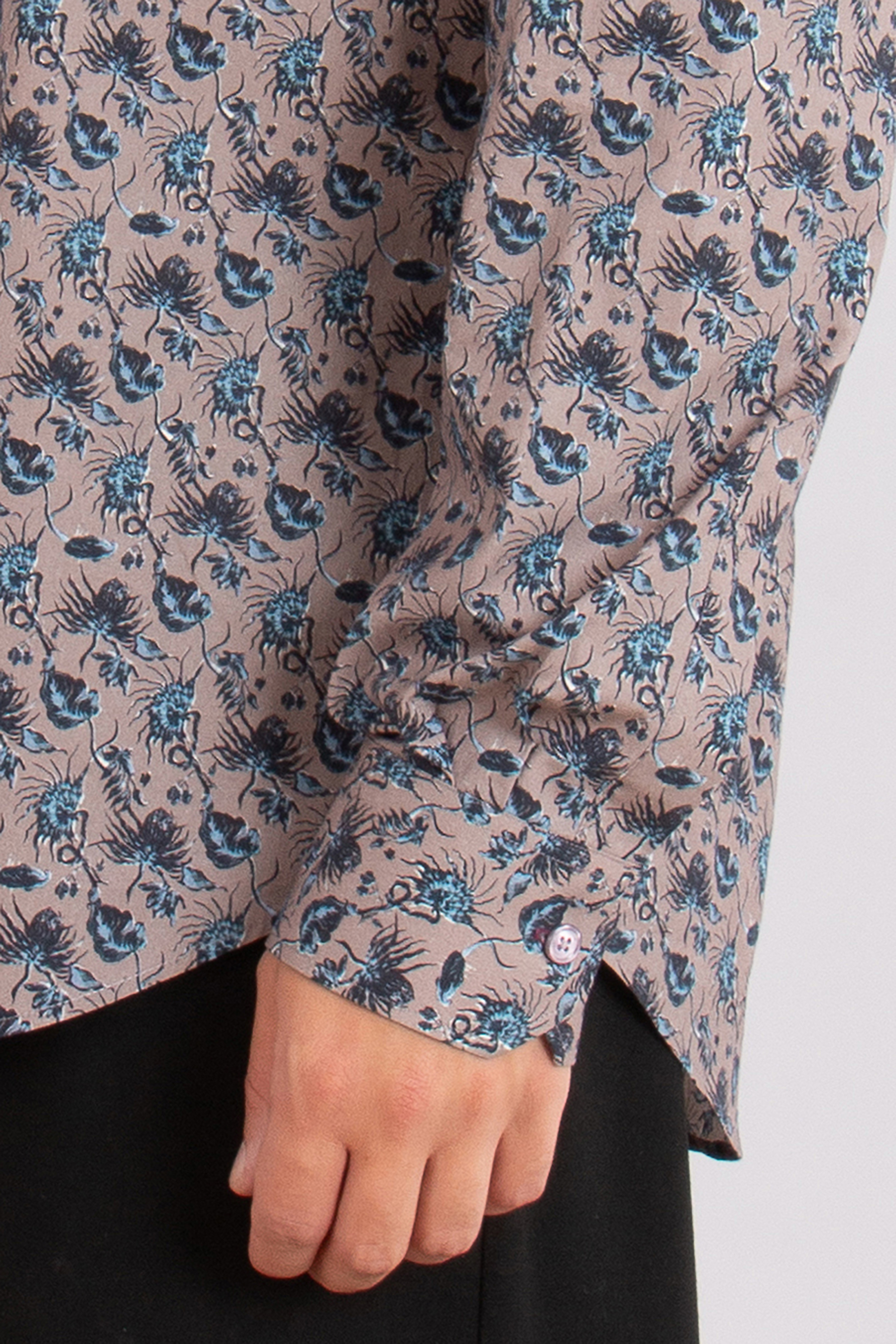 PAUL SMITH Tailored Fit Flower Print Organic Cotton Shirt