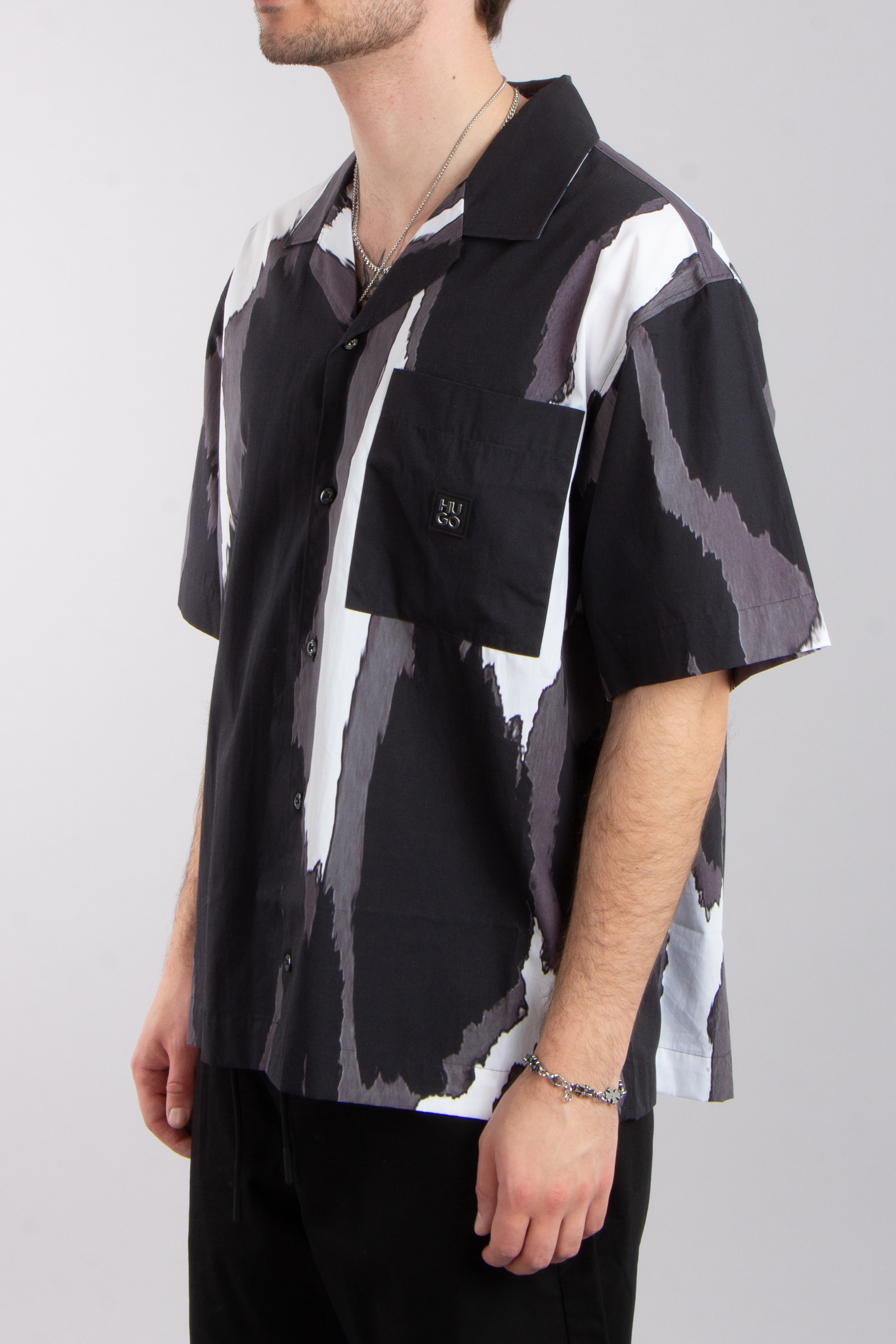 HUGO Patterned Cotton Short-Sleeve Shirt Egeeno