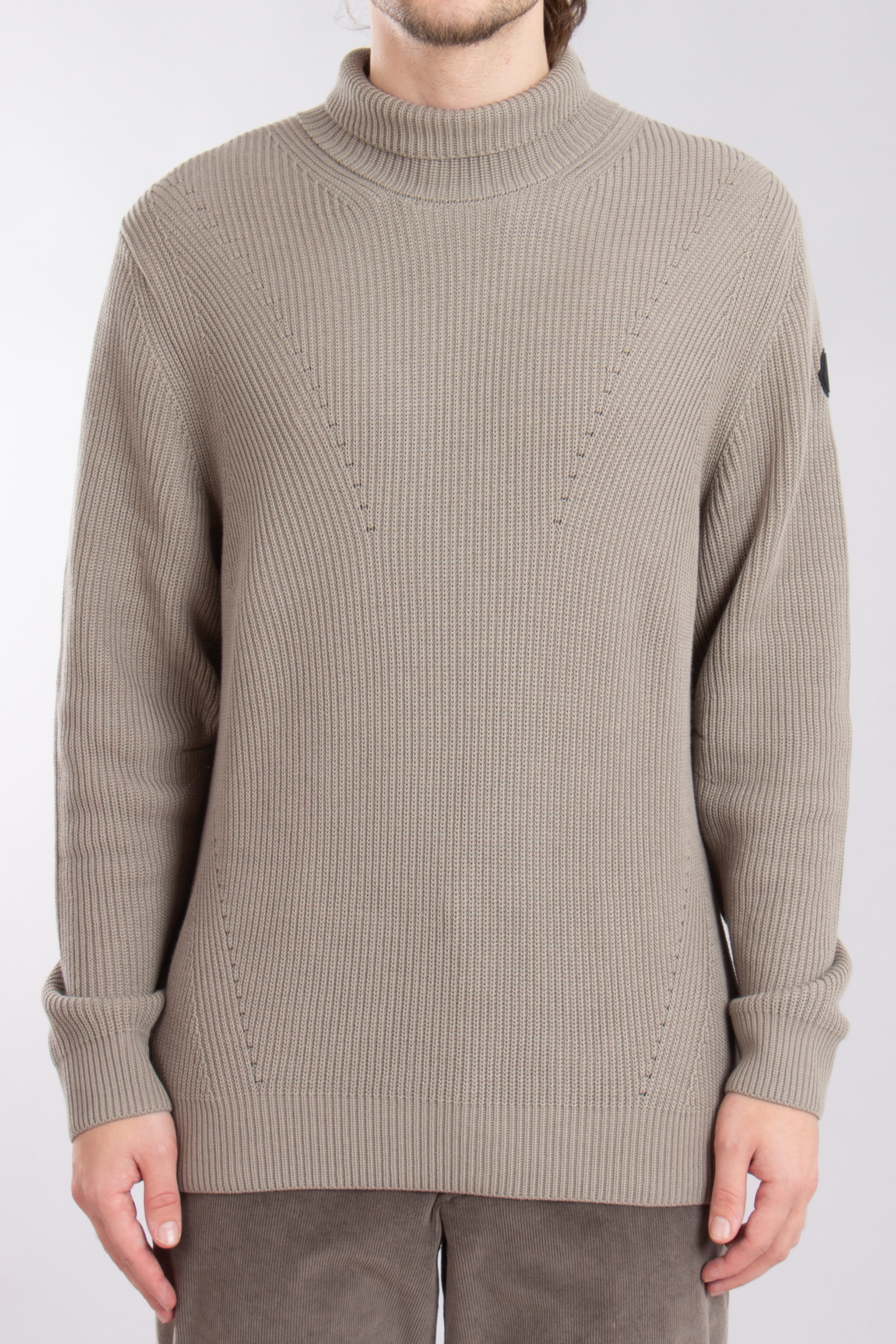 MONCLER Textured Cotton Turtleneck Sweater