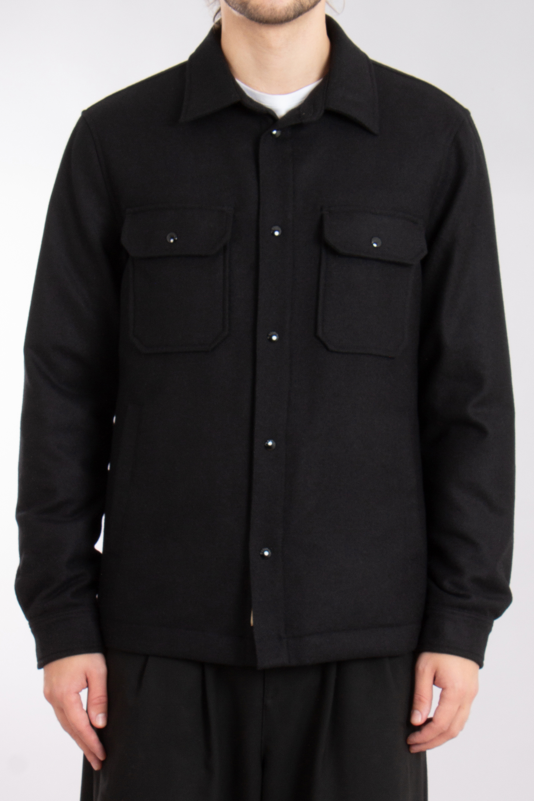 WOOLRICH Recycled Melton Wool Blend Alaskan Overshirt