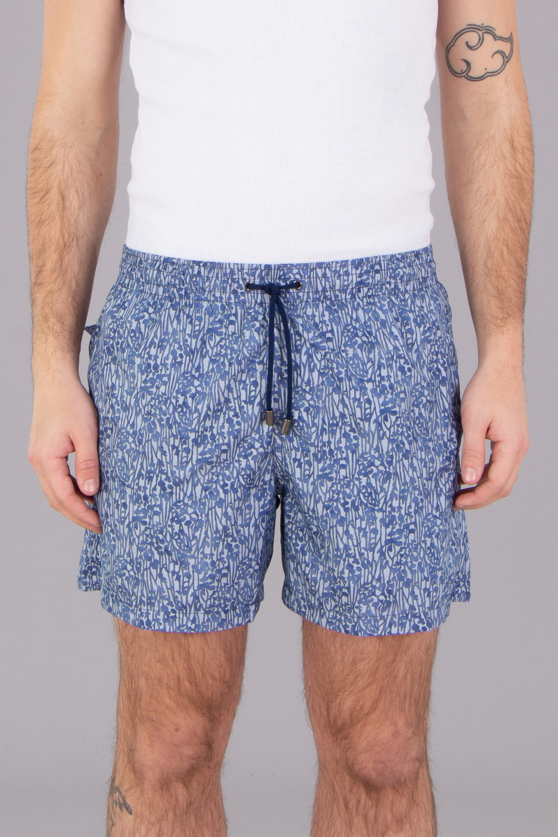 CANALI Patterned Technical Fabric Swim Shorts