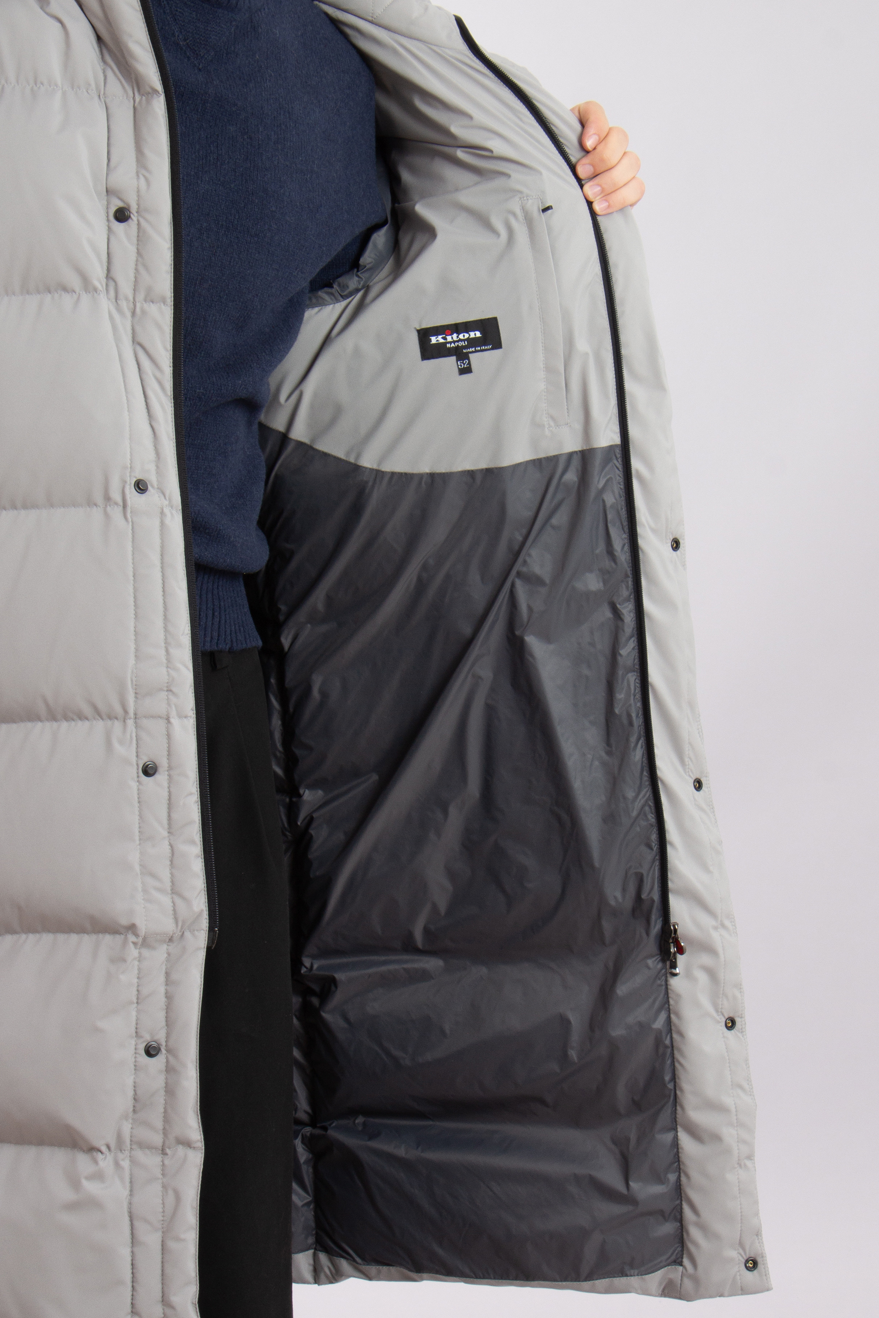 KITON Quilted Technical Fabric Down Coat