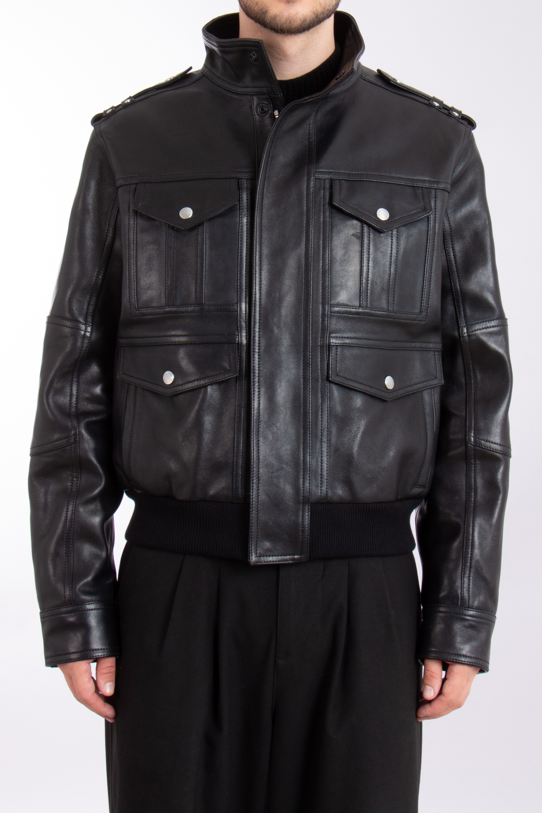 BALMAIN Lamb Leather Jacket