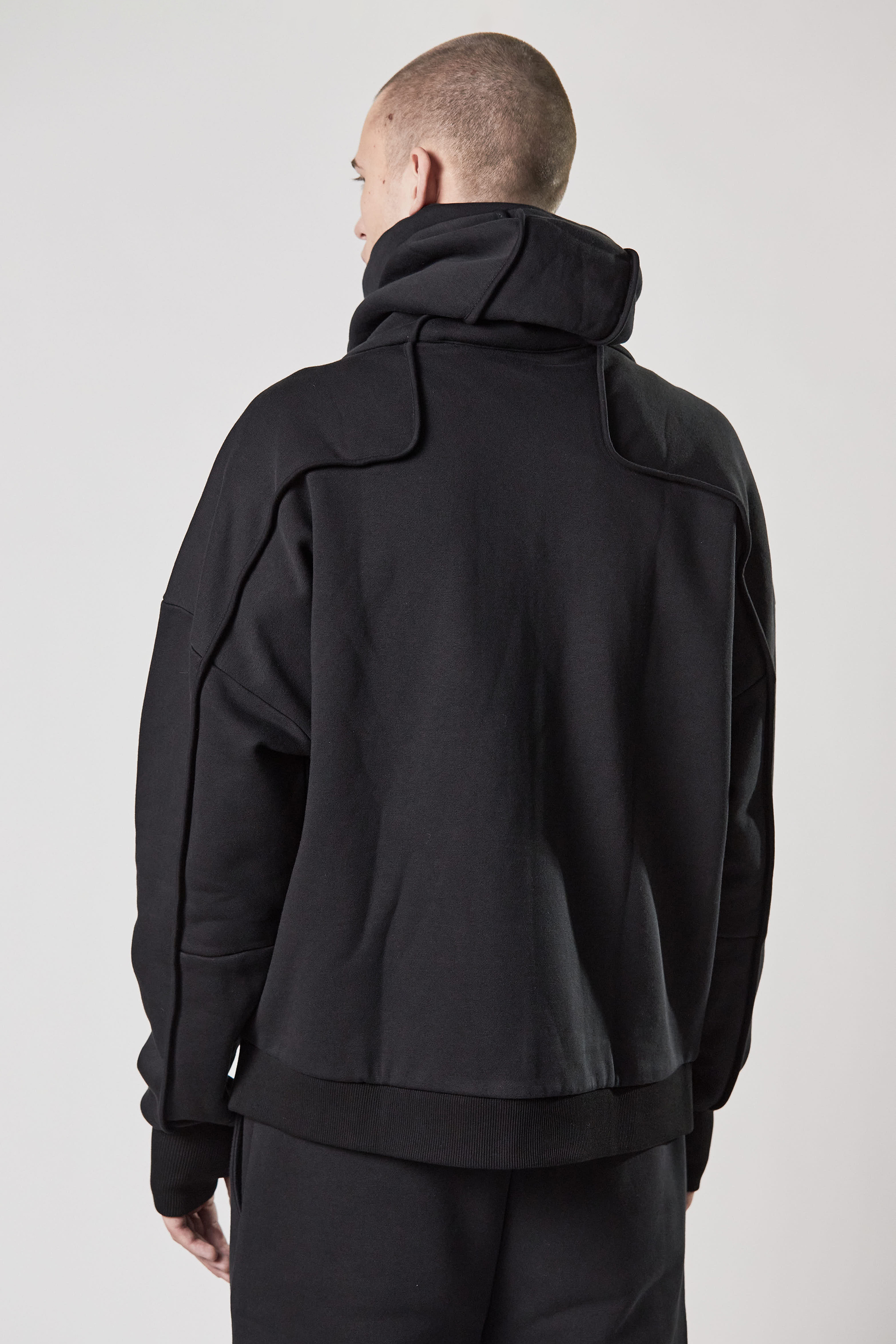 THOM KROM Hooded Cotton Blend Zip Jacket