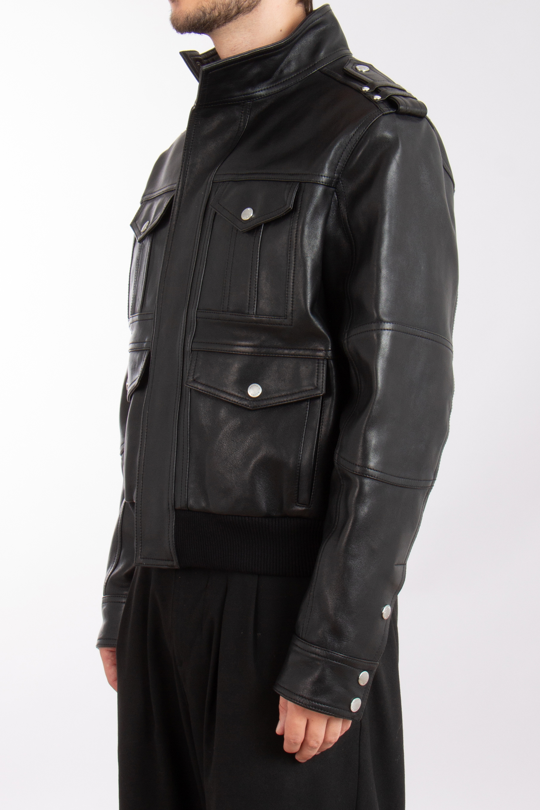 BALMAIN Lamb Leather Jacket