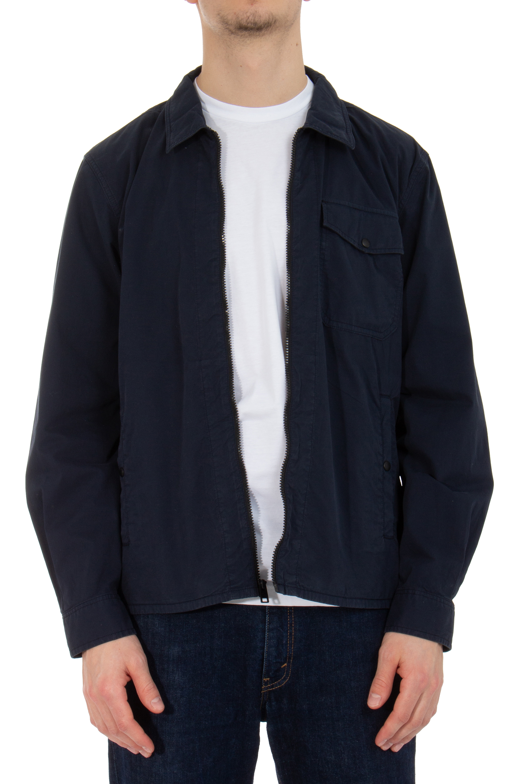 WOOLRICH Zip Cotton Gabardine Overshirt