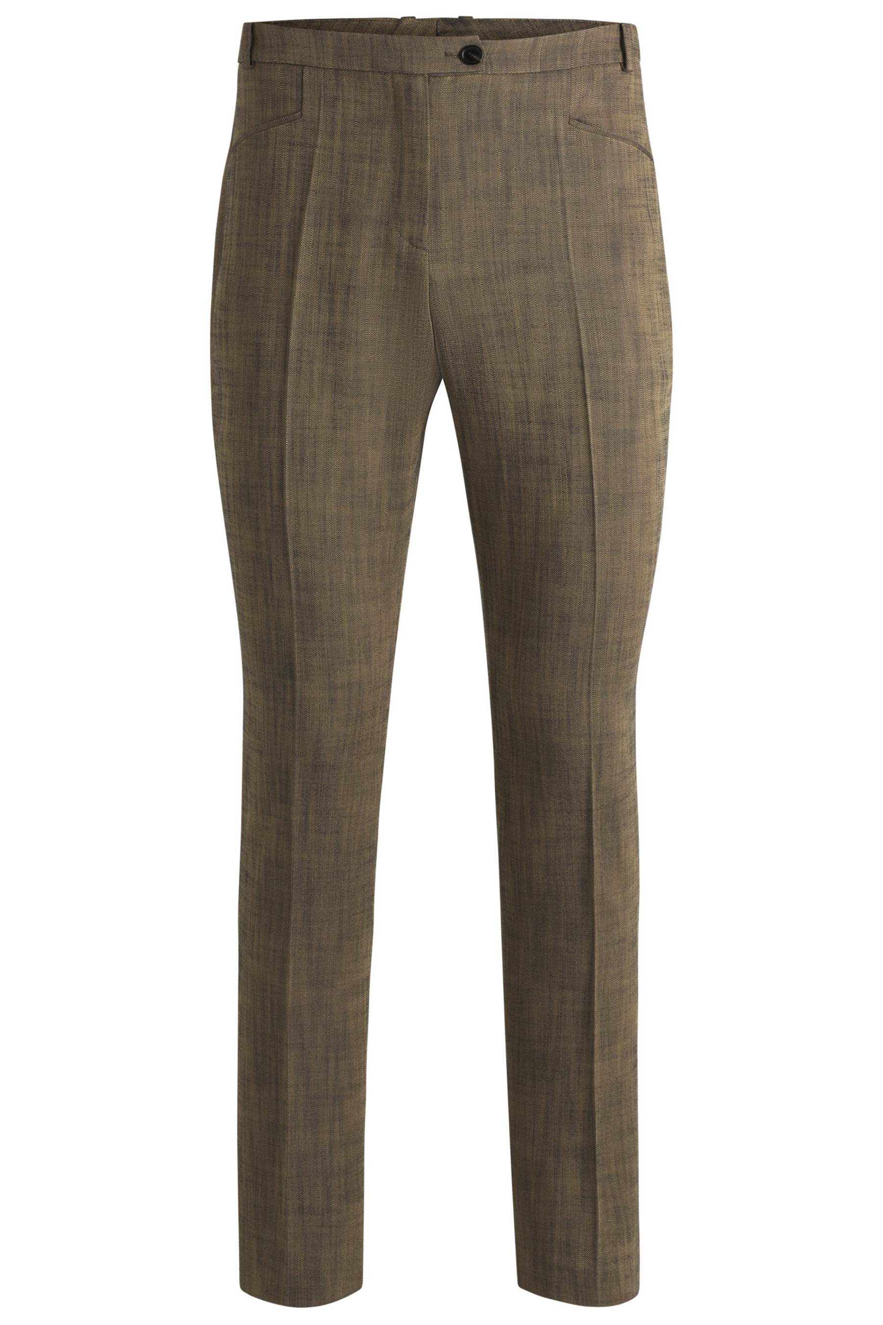 BOSS Relaxed Fit Melange Stretch Sharkskin Fabric Pants Tanya