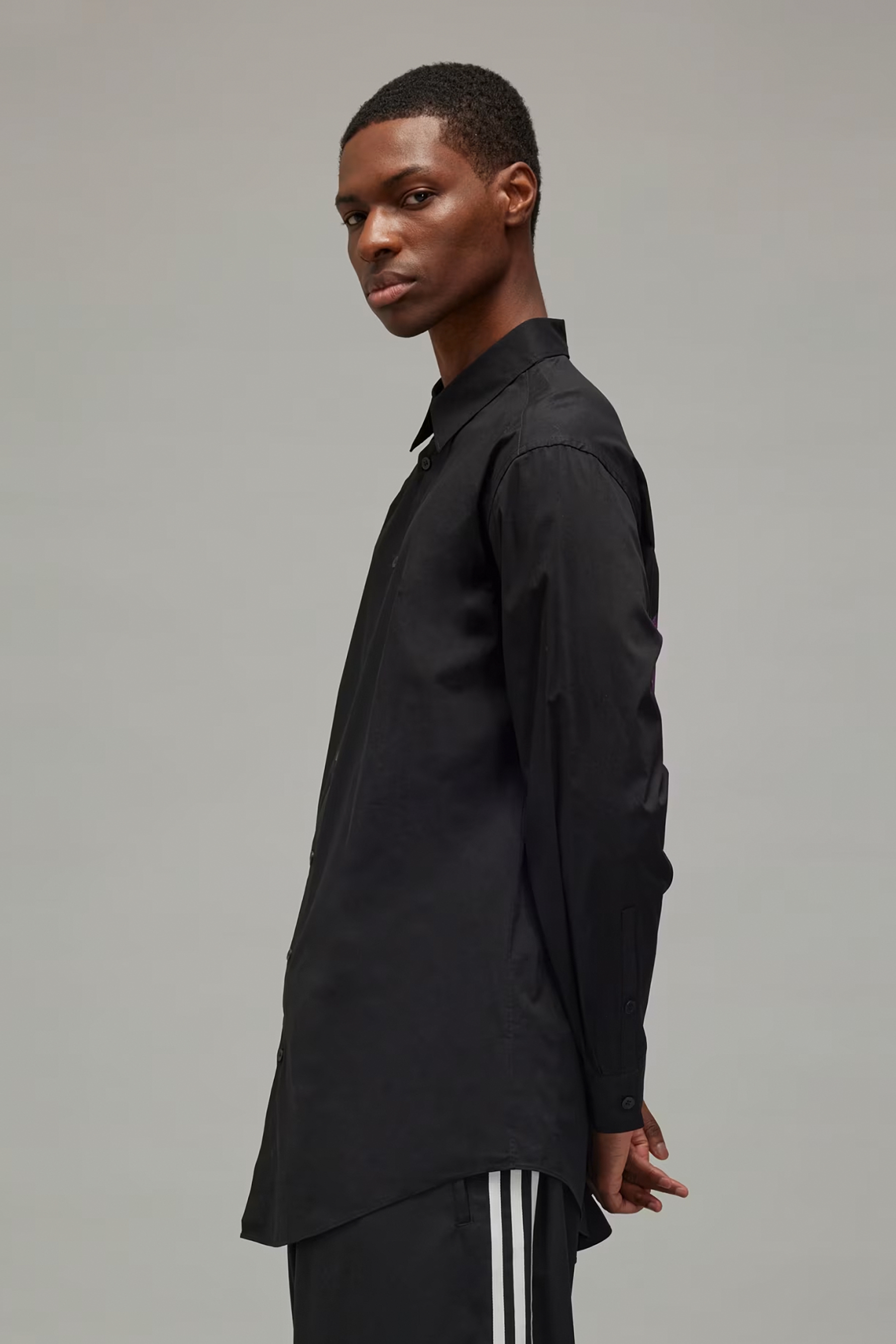 Y-3 Graphic Print Cotton-Nylon Stretch Shirt