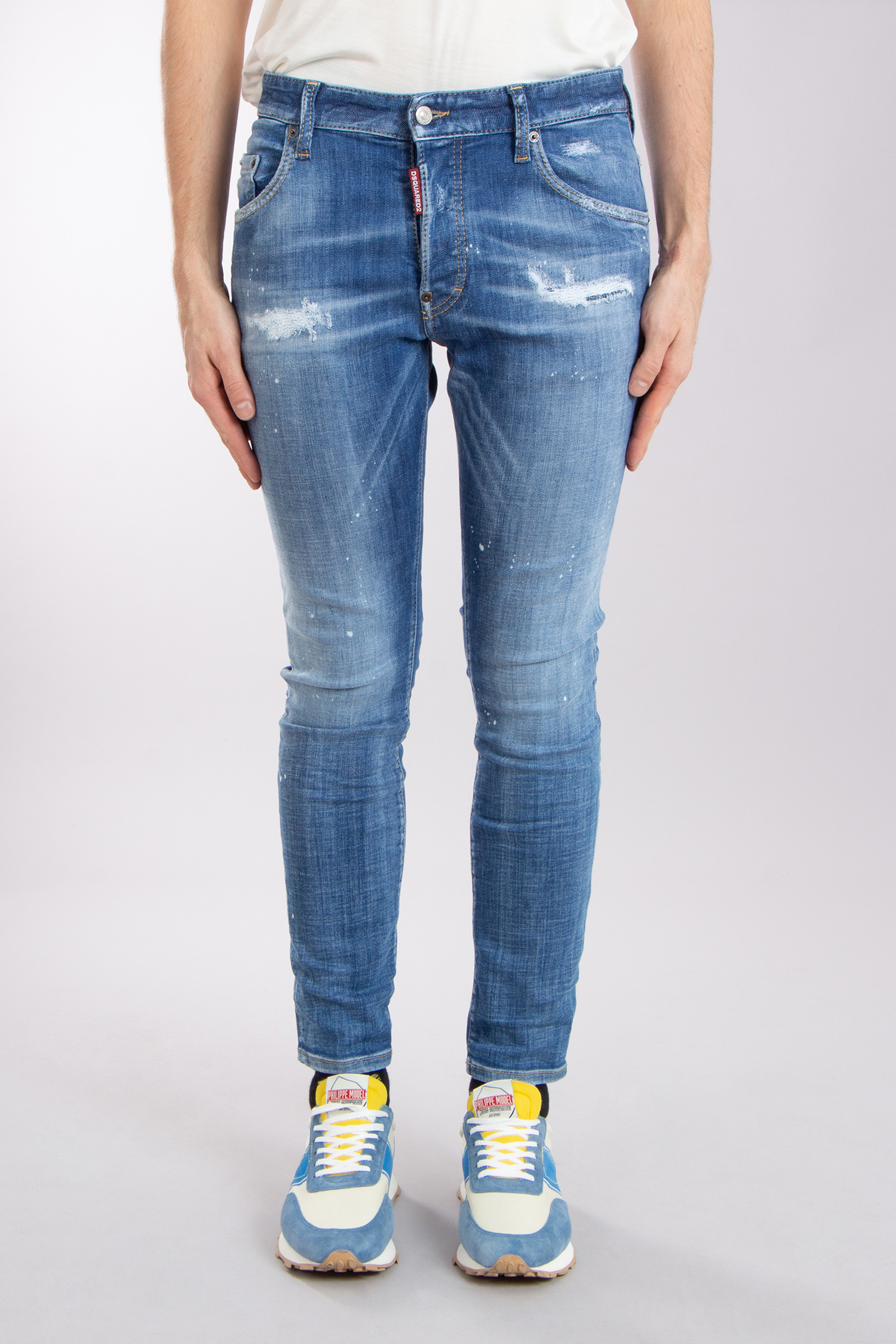 DSQUARED2 Cotton Stretch Denim Skater Jeans