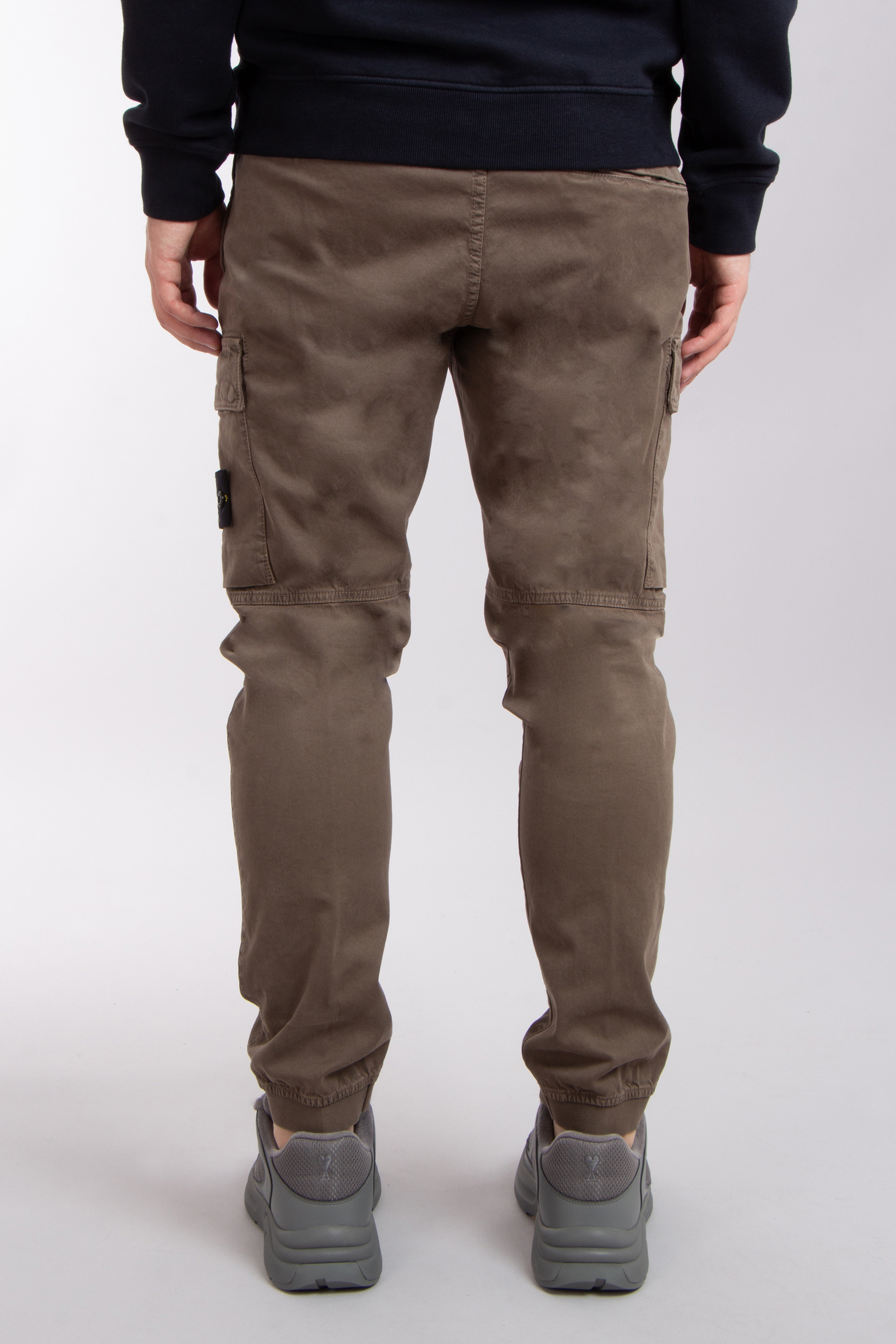 STONE ISLAND 'OLD' Effect Broken Cotton Twill Cargo Pants