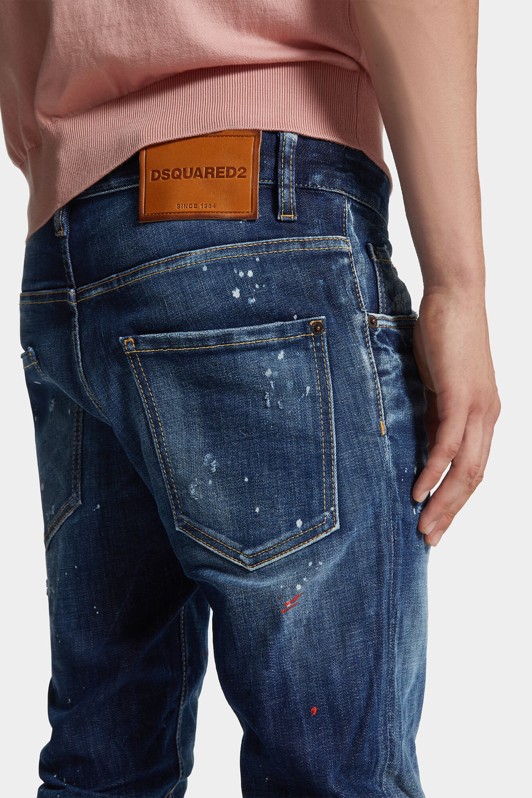 DSQUARED2 Medium Easy Wash Cotton Stretch Denim Skater Jeans