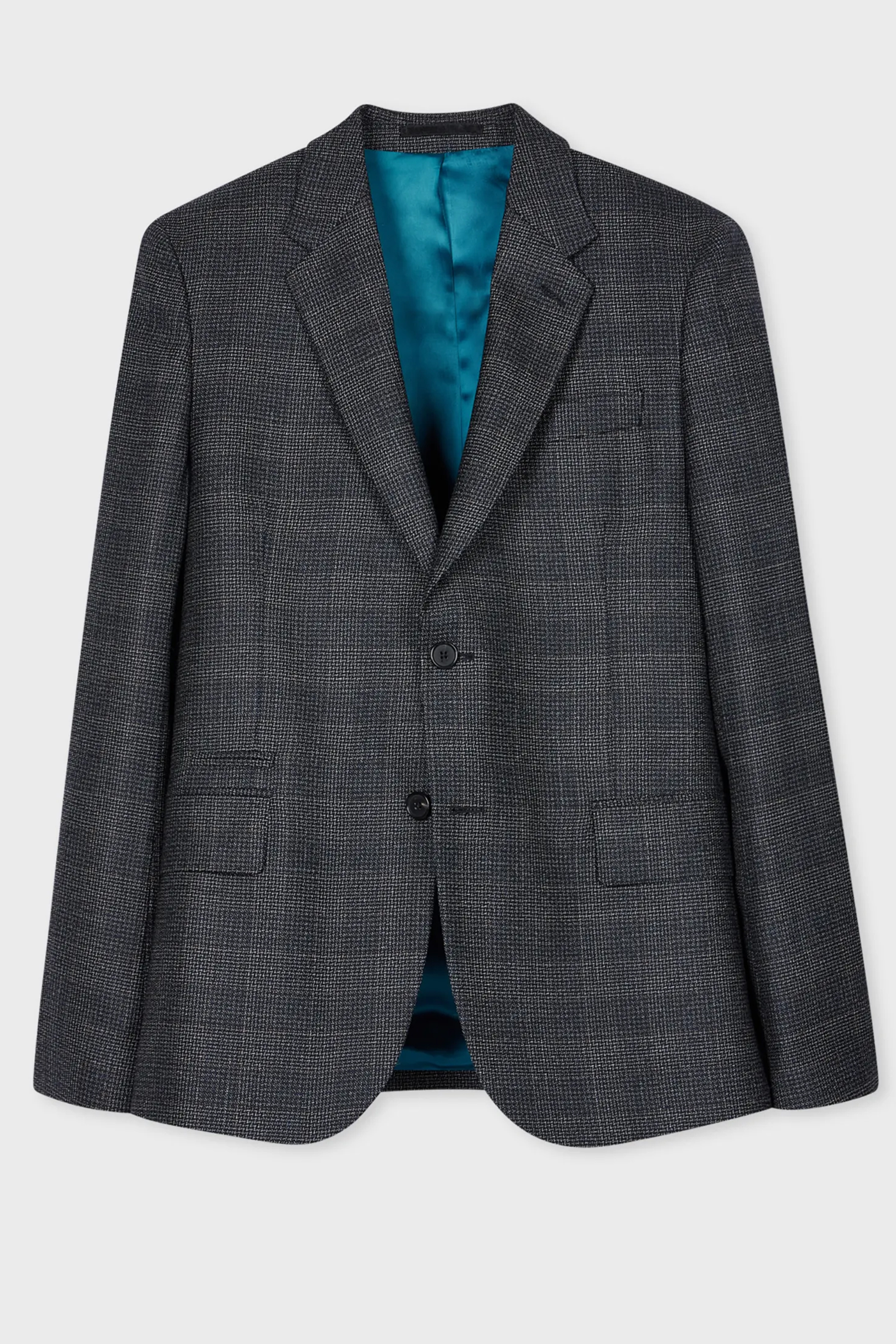 PAUL SMITH Tailored Fit Gingham Check Natural Stretch Wool Jacket