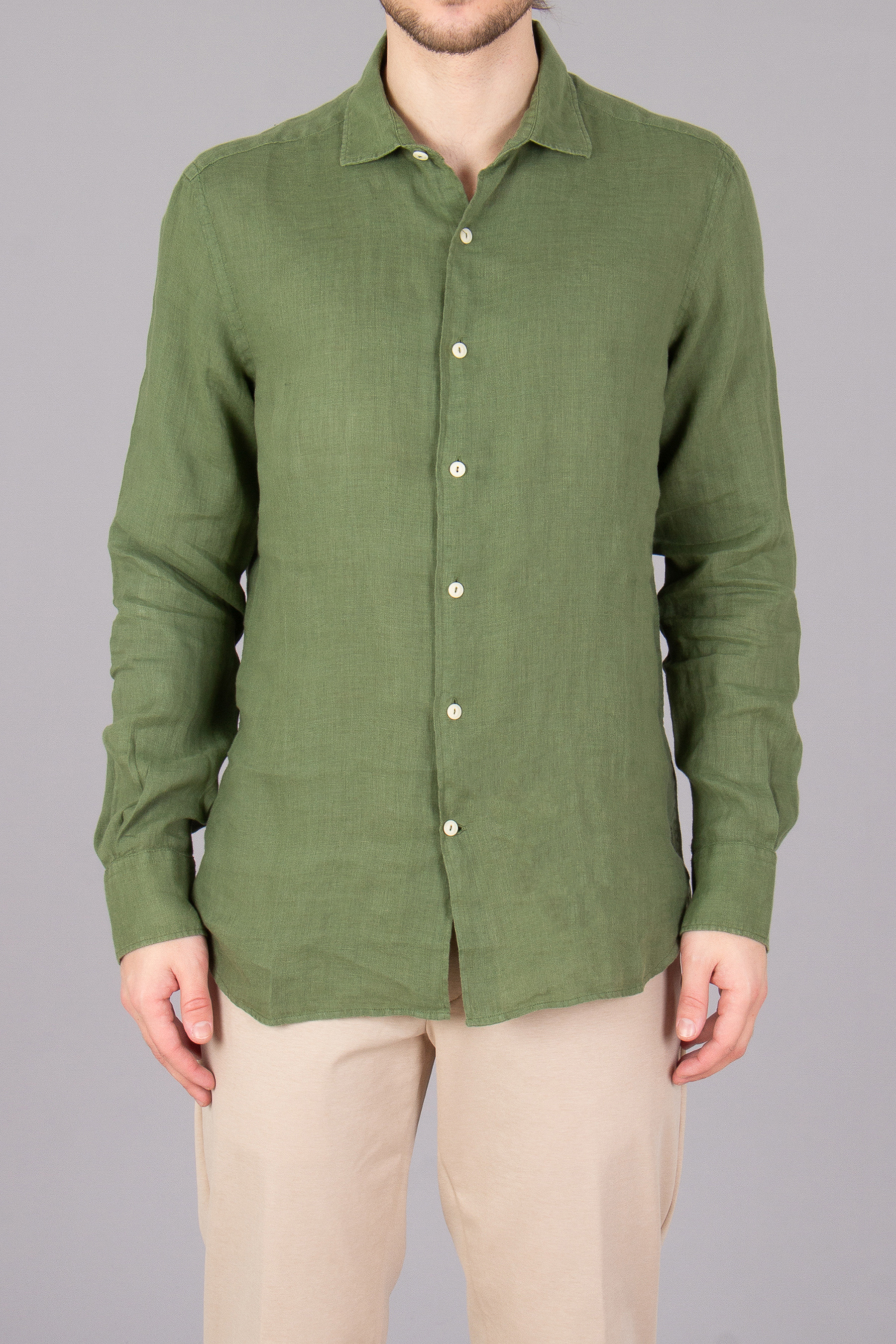 MC 2 SAINT BARTH Regular Fit Linen Shirt Pamplona