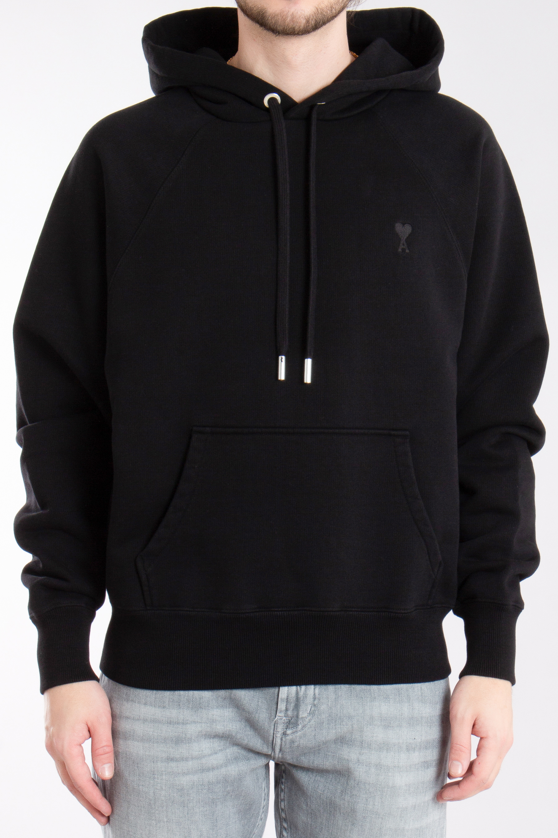 AMI PARIS Boxy Fit Ami de Coeur Organic Cotton Fleece Hoodie