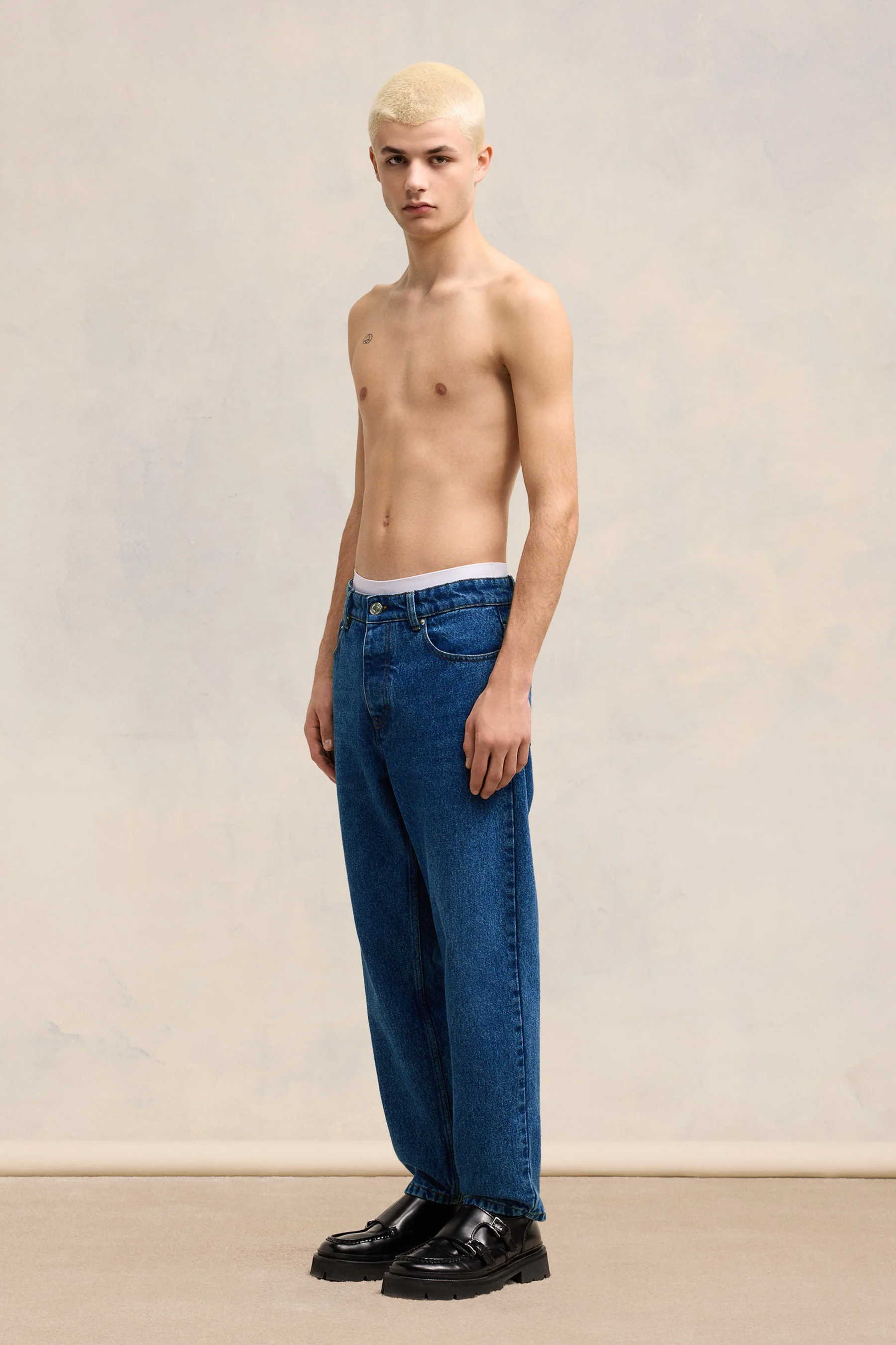 AMI PARIS Tapered Fit Cotton Denim Jeans