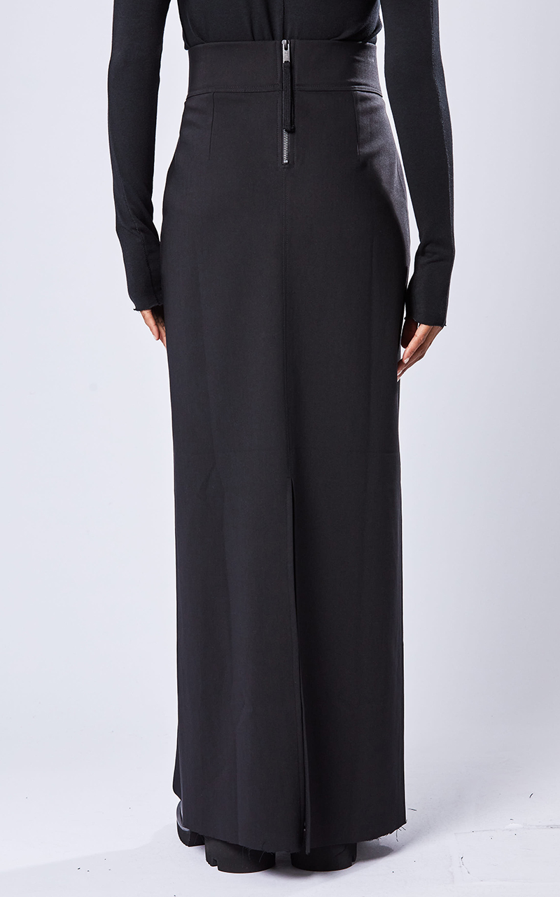 THOM KROM Cotton-Nylon-Stretch Maxi Skirt