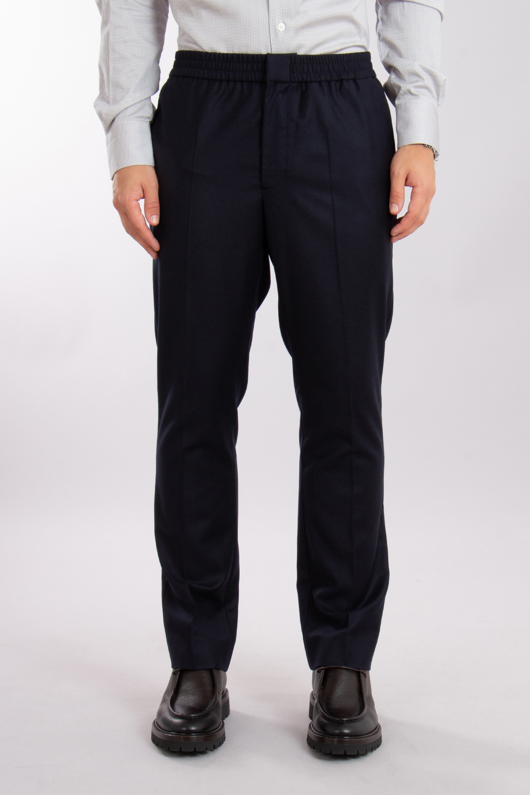 AMI PARIS Straight Fit Wool Canvas Pants