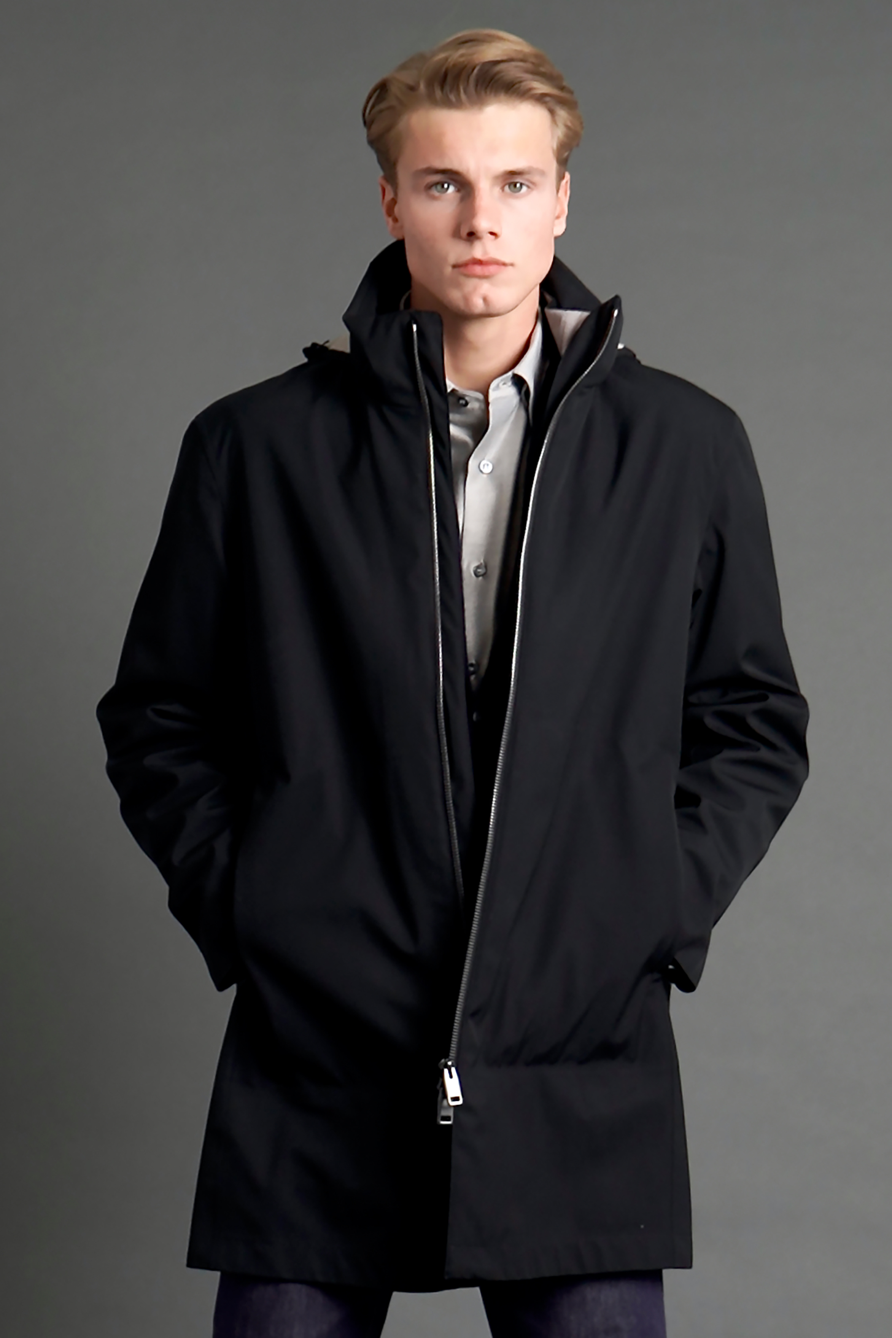 BRIONI 2-in-1 Virgin Wool & Nylon Coat