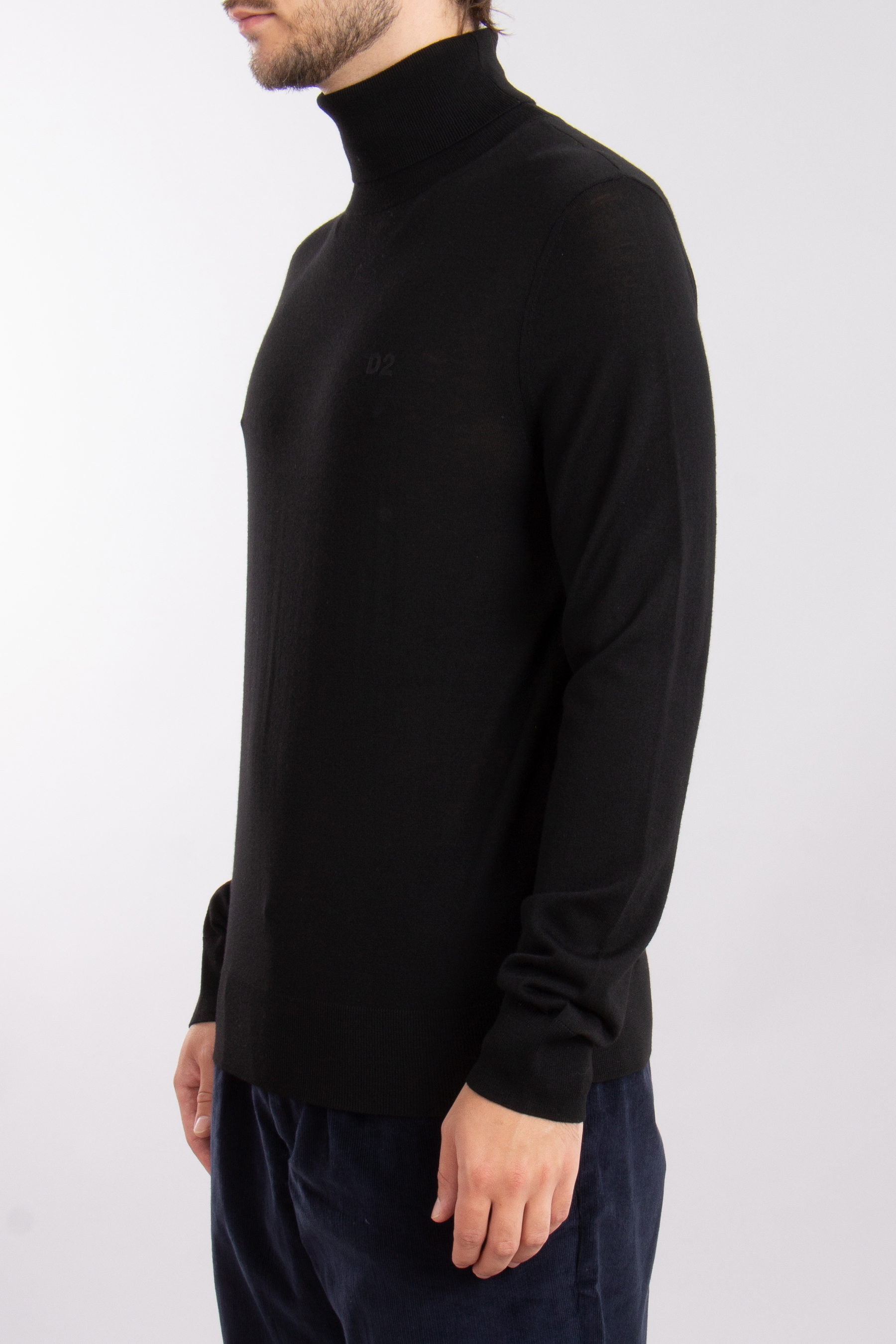 DSQUARED2 Embroidered Virgin Wool Turtleneck Sweater