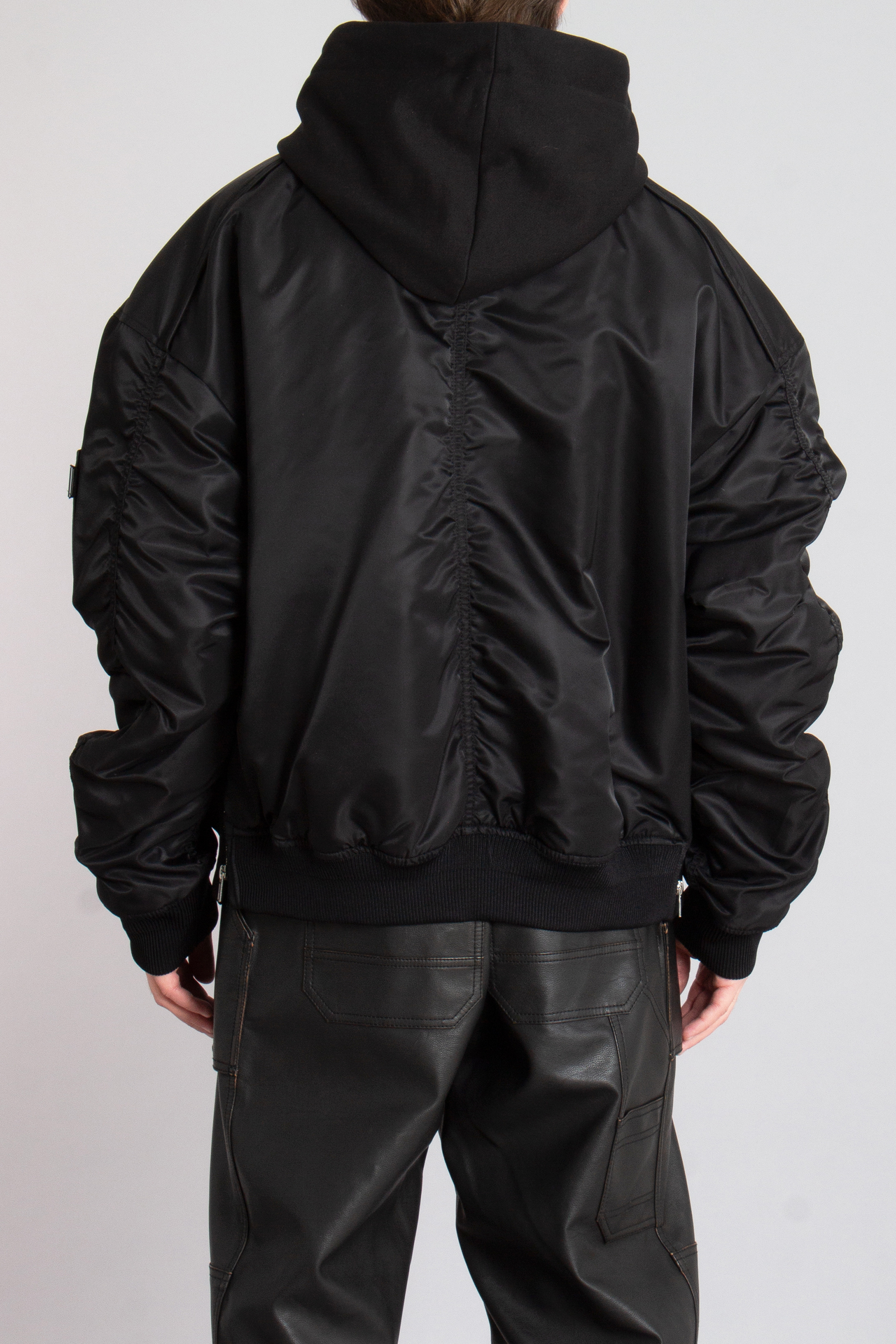 JUUN.J 2-in-1 Oversized Nylon Bomber Jacket