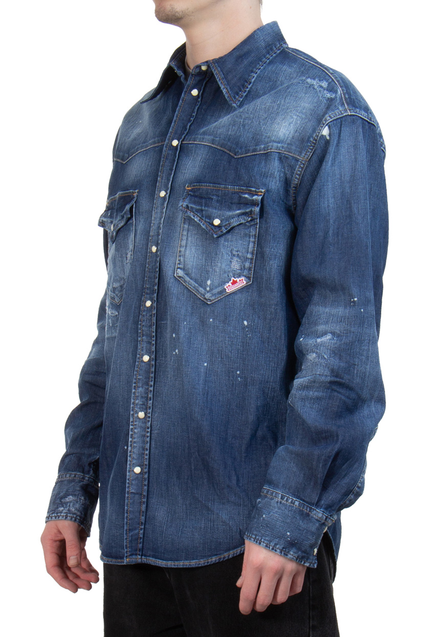 DSQUARED2 D2 Leaf West Dropped Shoulder Denim Shirt