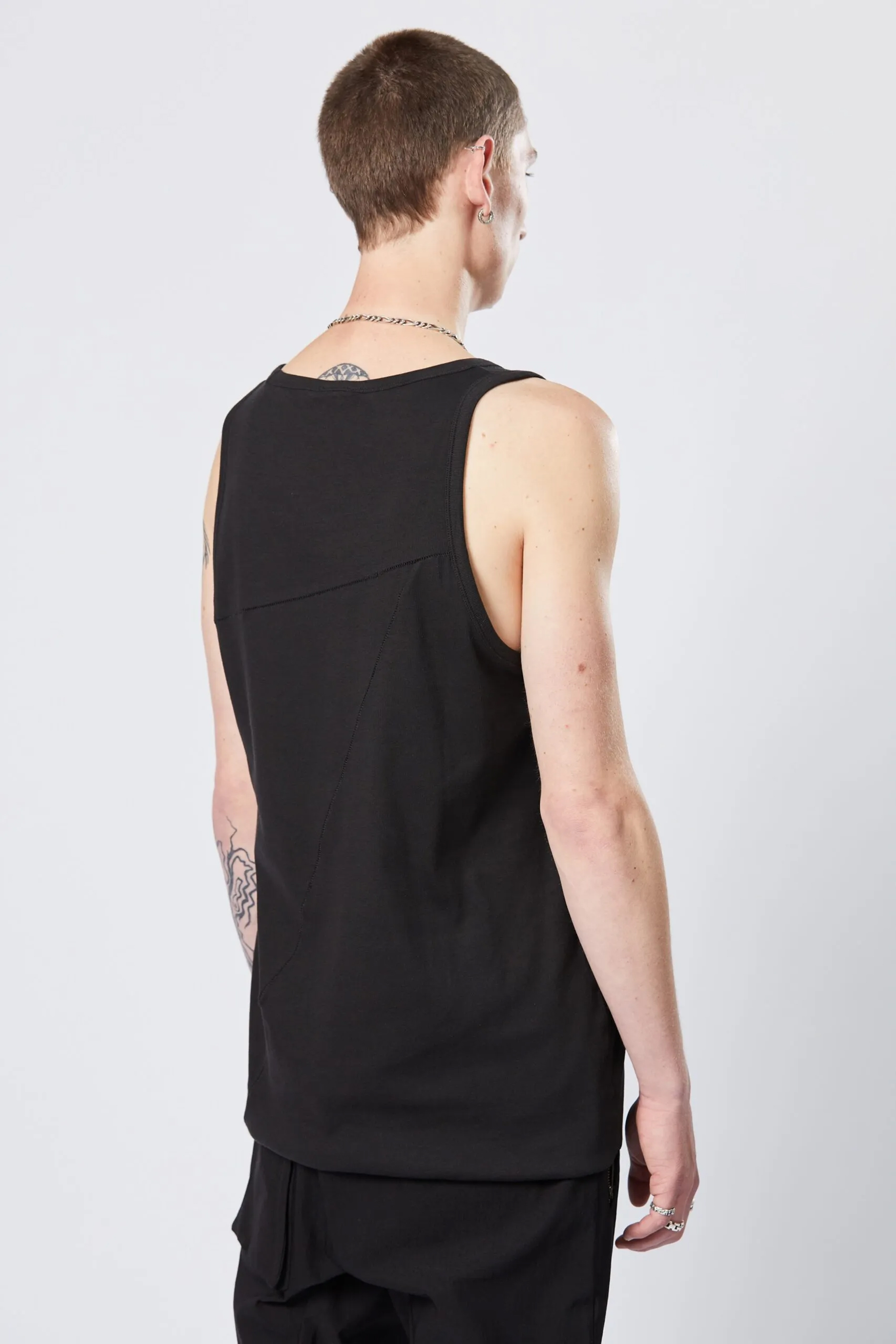 THOM KROM Fine Rib Cotton Stretch Tank Top